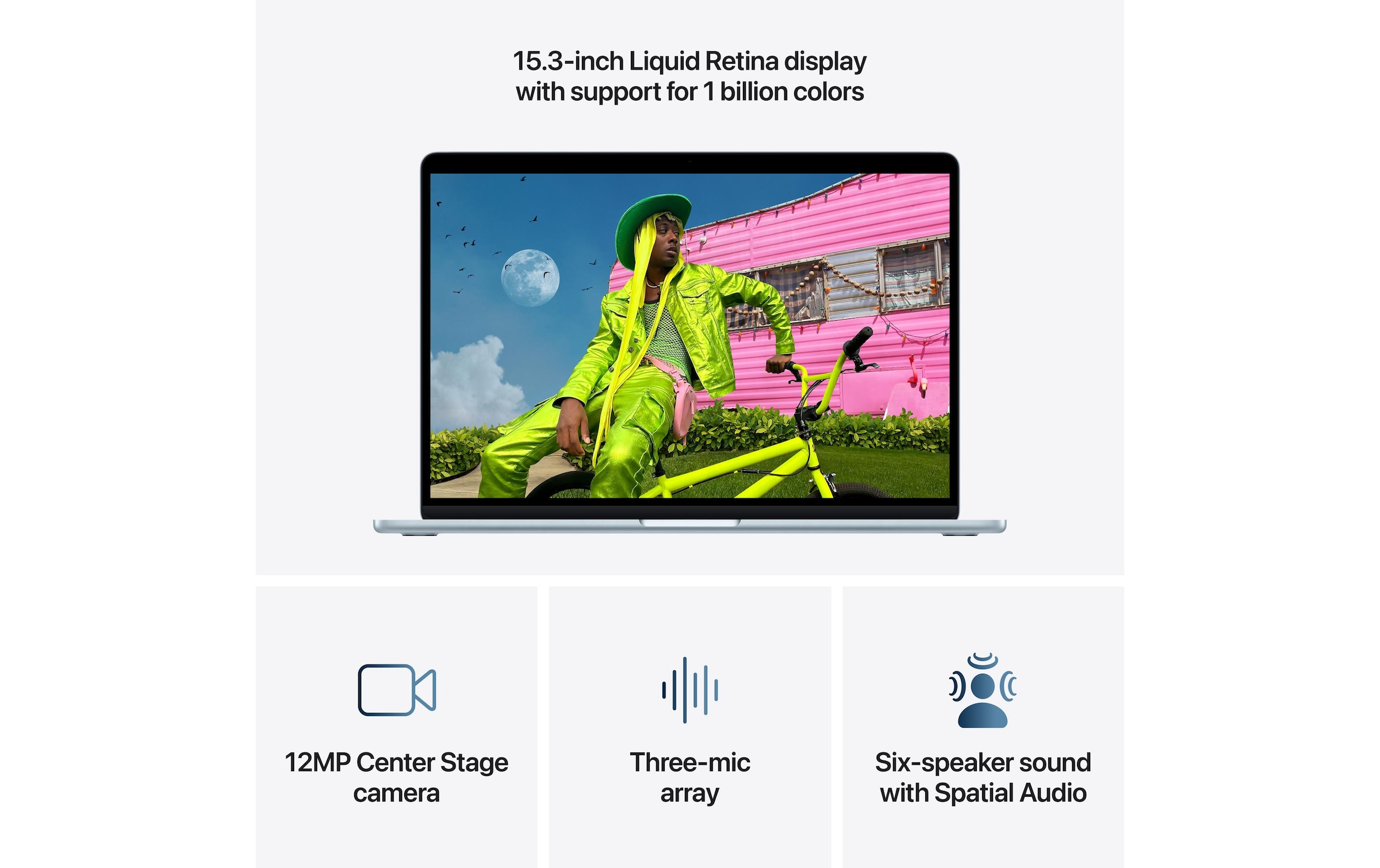 Apple Notebook »MacBook Air 15 2026 M5 10C GPU / 16 GB / 1 TB Sky Blue« / 15,3 ″ Apple M5 Integrierte NPU (Neural Processing Unit)