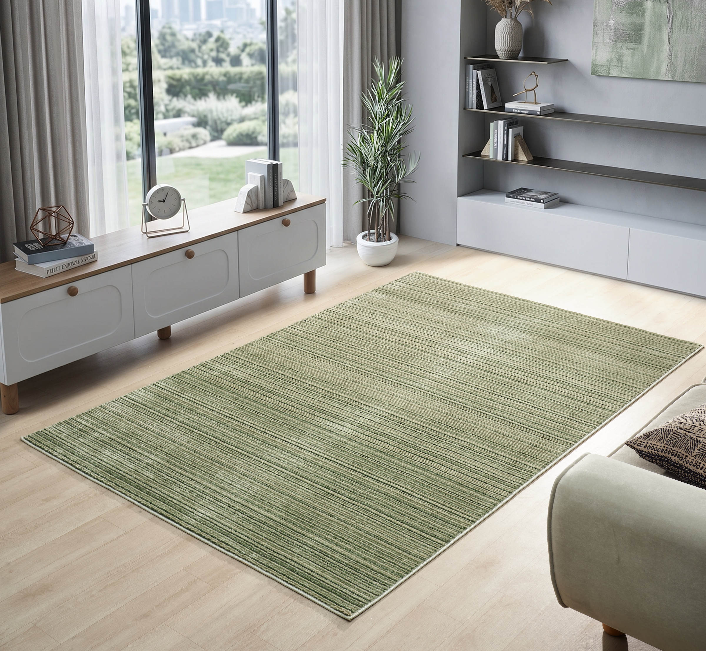 GOODproduct Tapis »Noolan, Hoch-Tief-Struktur« Rectangulaire 9 mm Höhe rayé, bandes, doux, salon, chambre, salle à manger