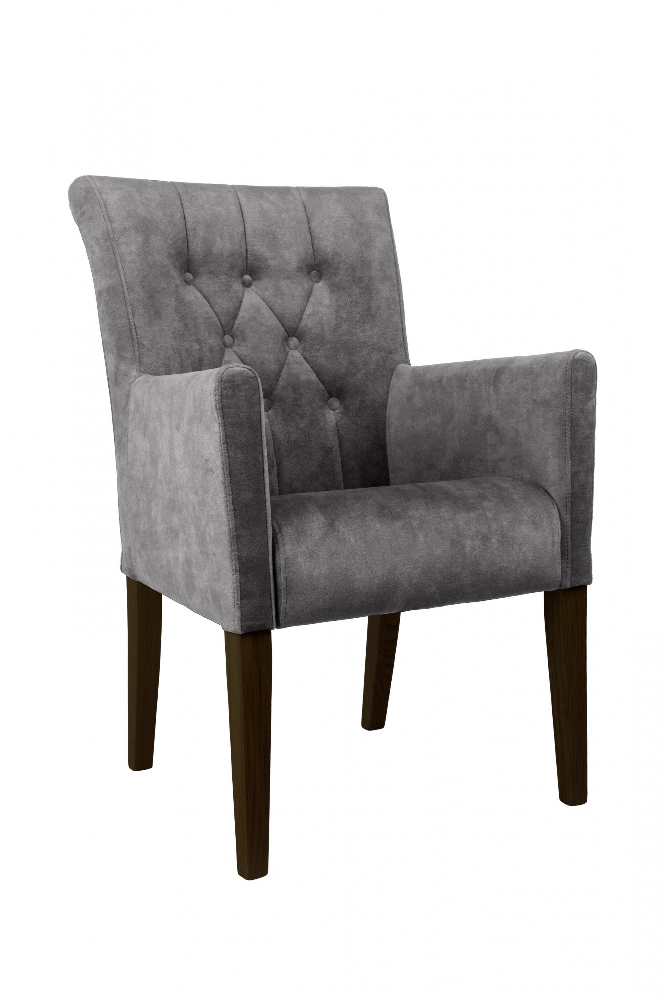 Home affaire Armlehnstuhl »Cortega Esszimmerstuhl mit Knopfheftung« () 1 Stk.Beingestell Massivholz, bequem gepolstert