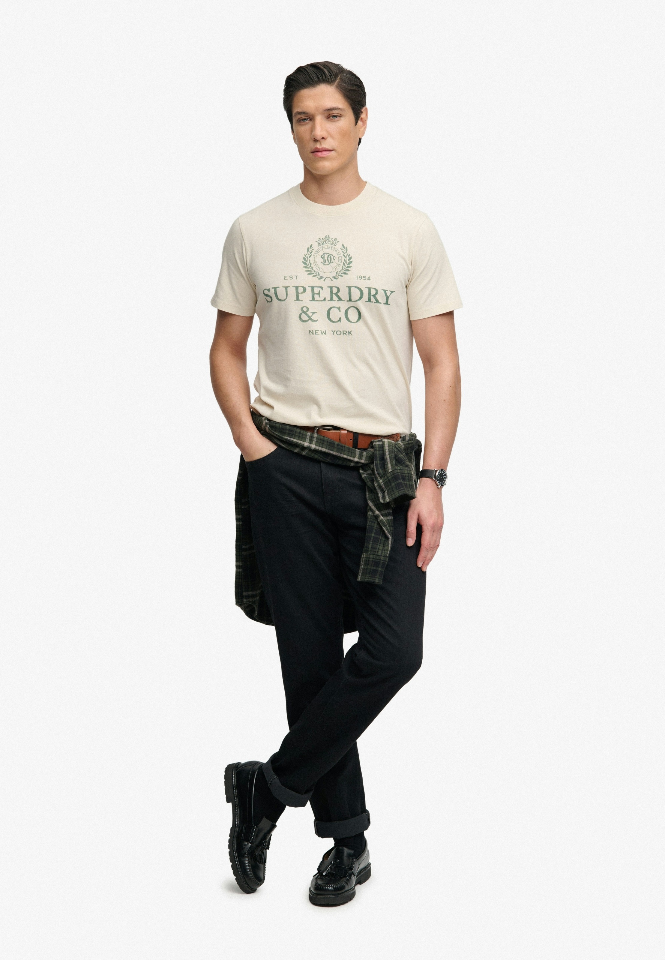Superdry Shirt à col rond »1954 Company Relaxed Tee« coton, coupe décontractée