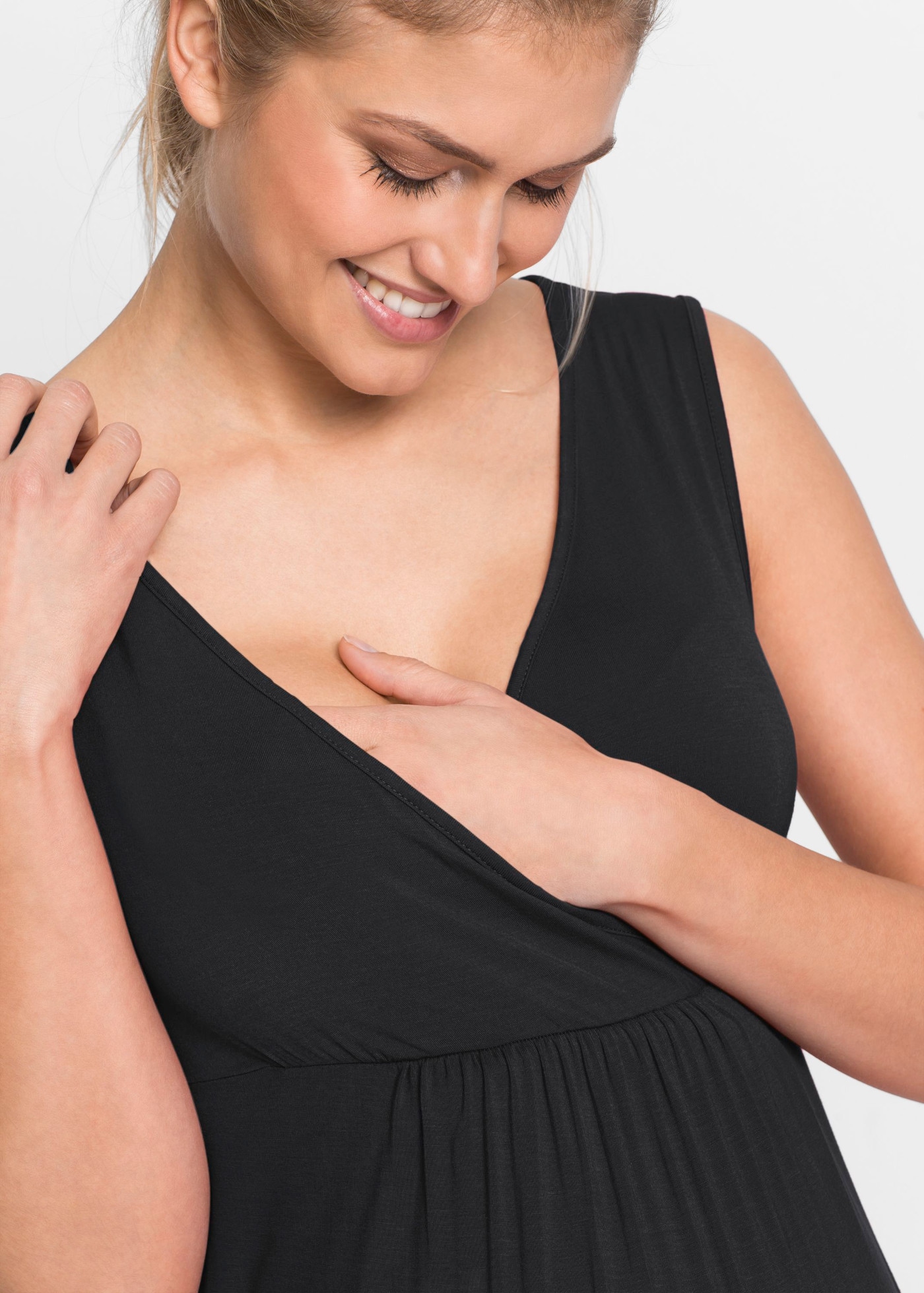bonprix Robe d'allaitement tissu doux et agréable pour la peau, ouverture pratique pour l'allaitement
