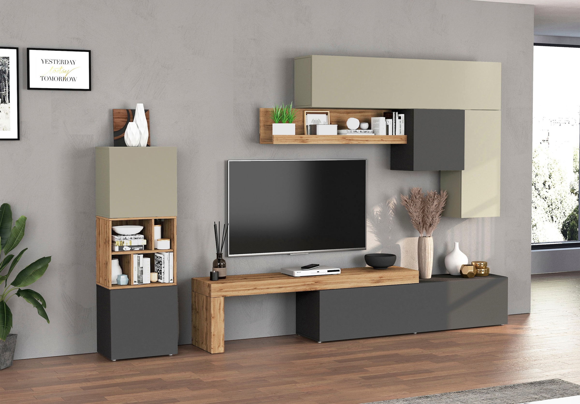 INOSIGN Meuble mural »Chronos Wohnwand, Medienwand, 8-er set« Set, 8 cuis tlg.