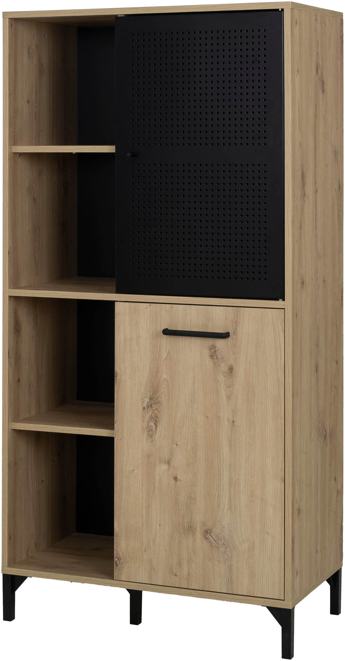 Gami Armoire haute »CRAFT« Hochchrank mit 2 Türen und 4 offenen Fächern