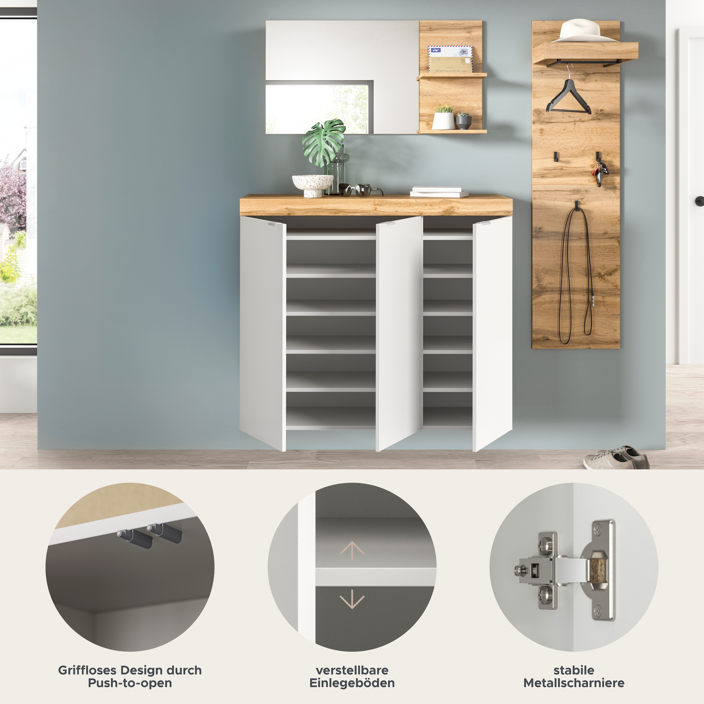 GOODproduct Ensemble de vestiaires »MAMBO II, 3-teilig, hängend oder stehend montierbar« 3 cuis tlg.