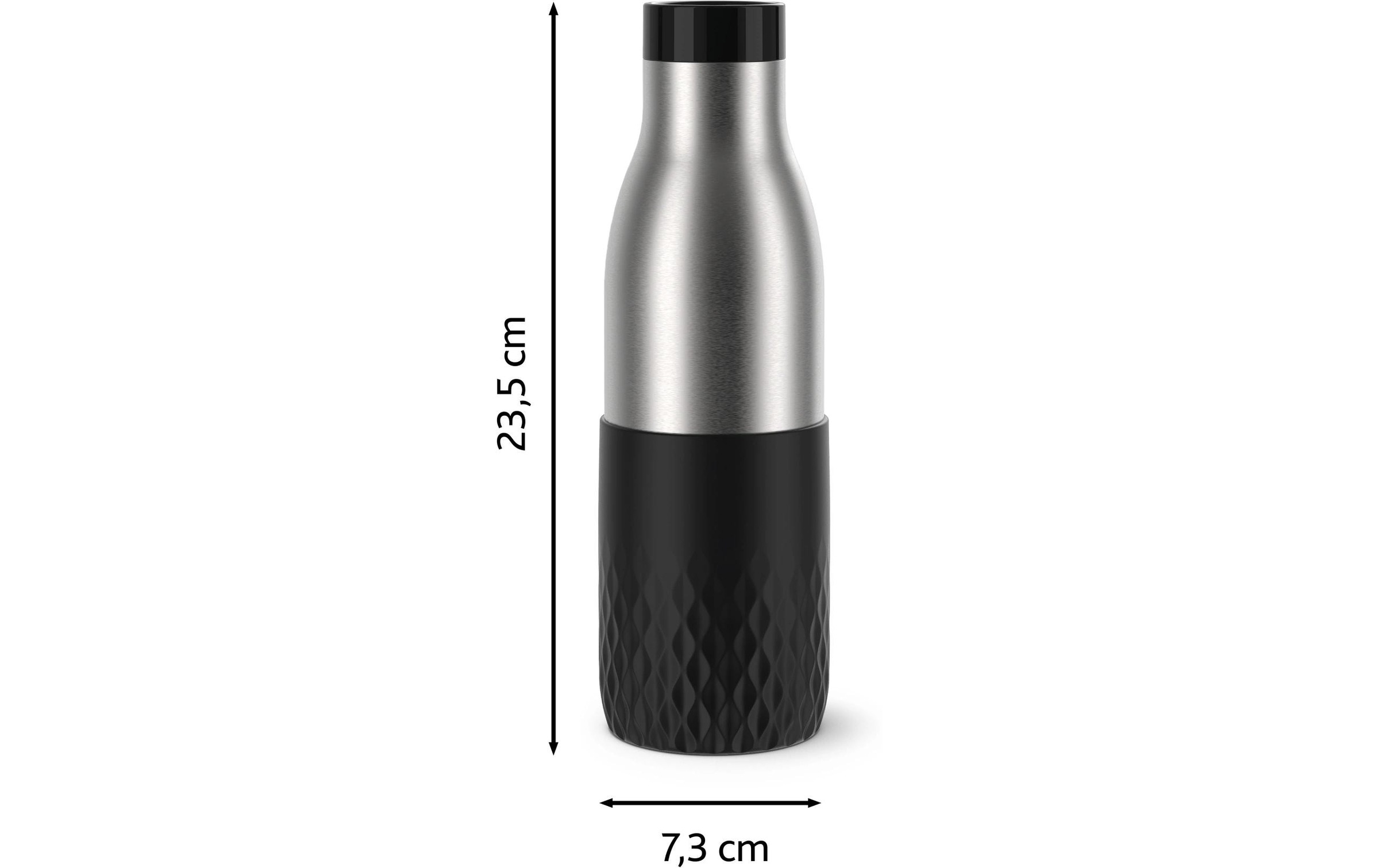 Emsa Gourde »Bludrop Sleeve« acier inoxydable/silicone, Quick-Press, 12h chaud/24h froid