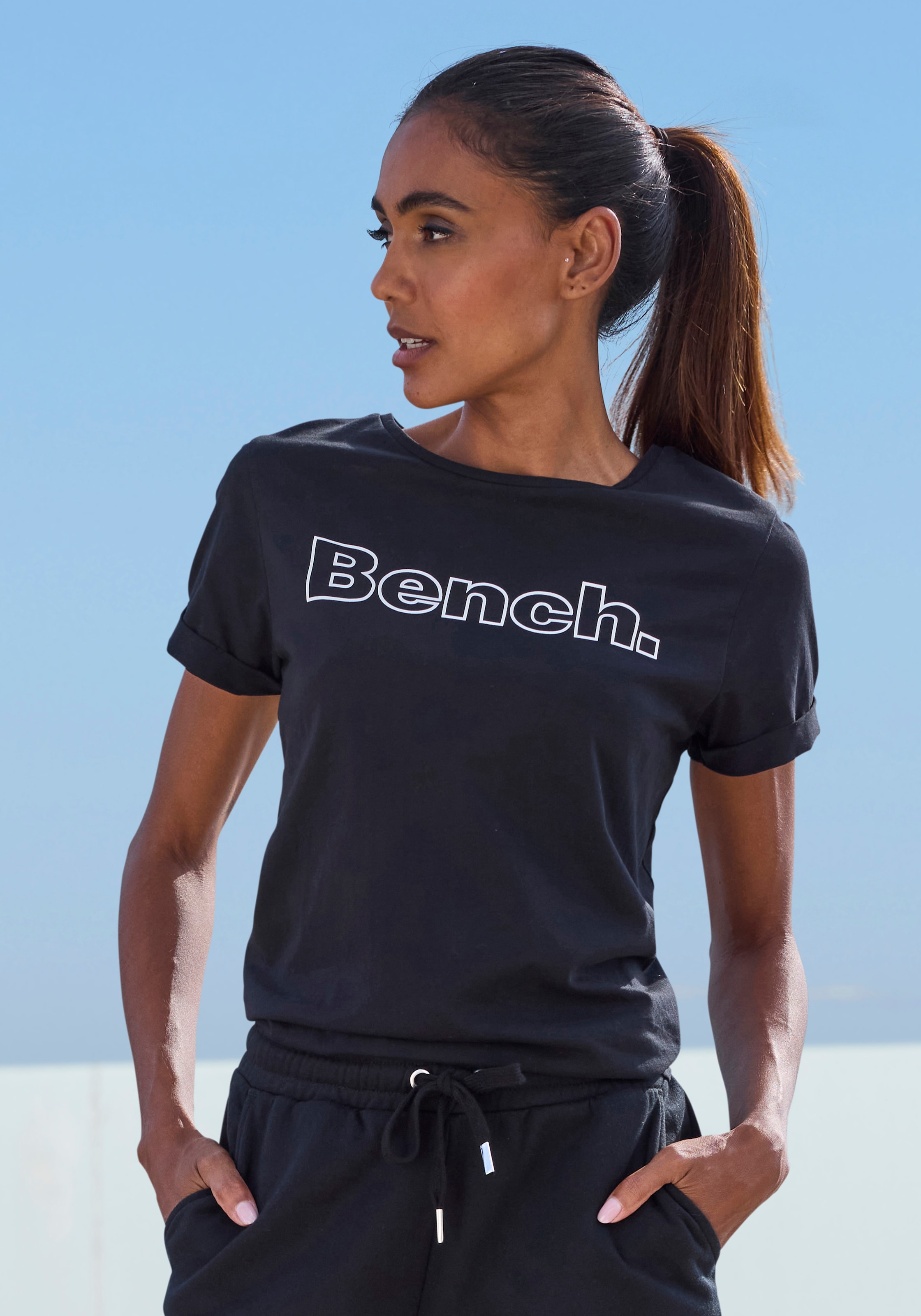 Bench. Loungewear T-shirt Packung, 2 cuis mit Logodruck