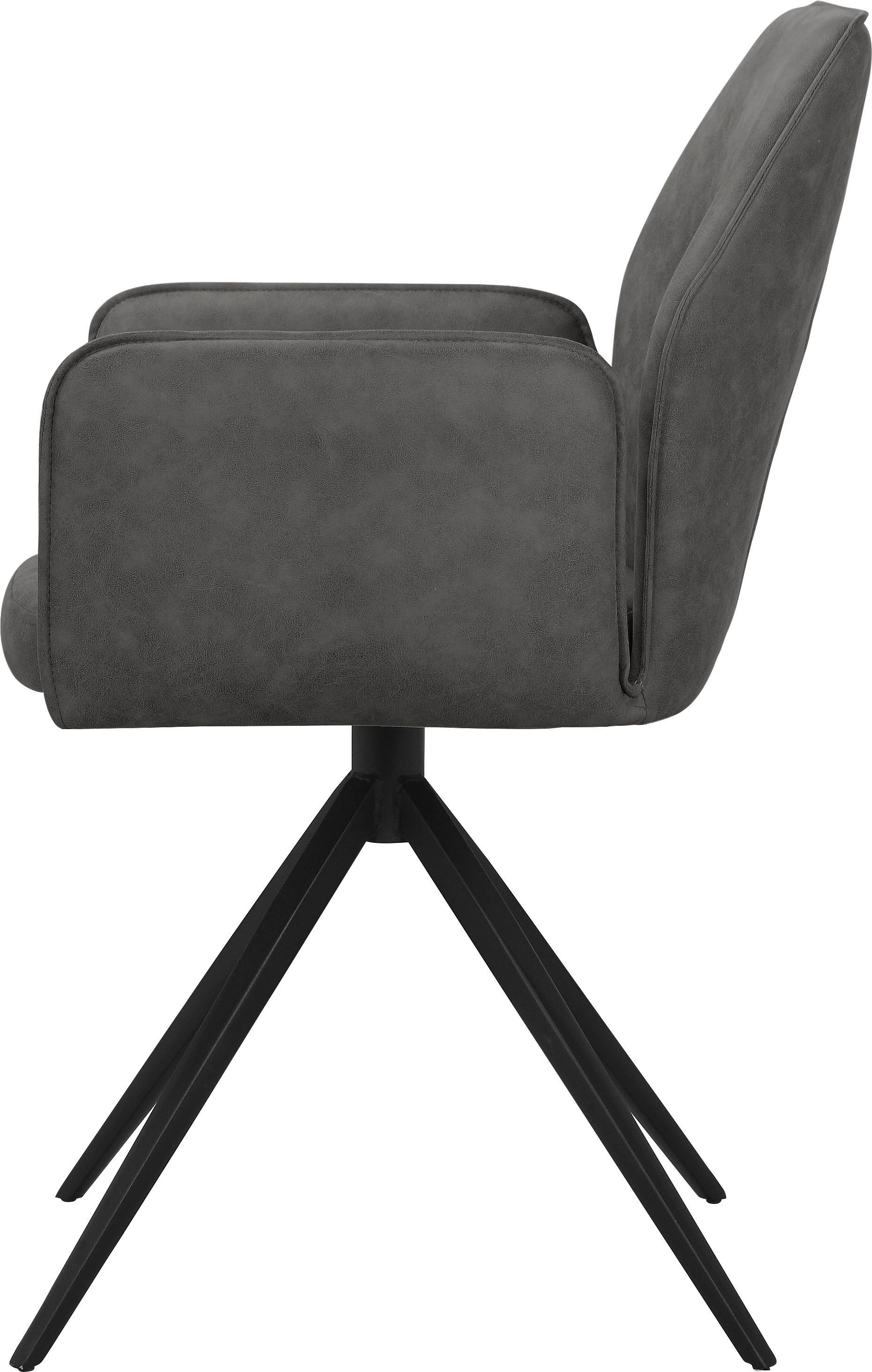 GOODproduct Esszimmerstuhl »Ozias« () Sitz und Rücken gepolstert, Gestell aus Metall schwarz, Sitzhöhe 50 cm, 2er Set