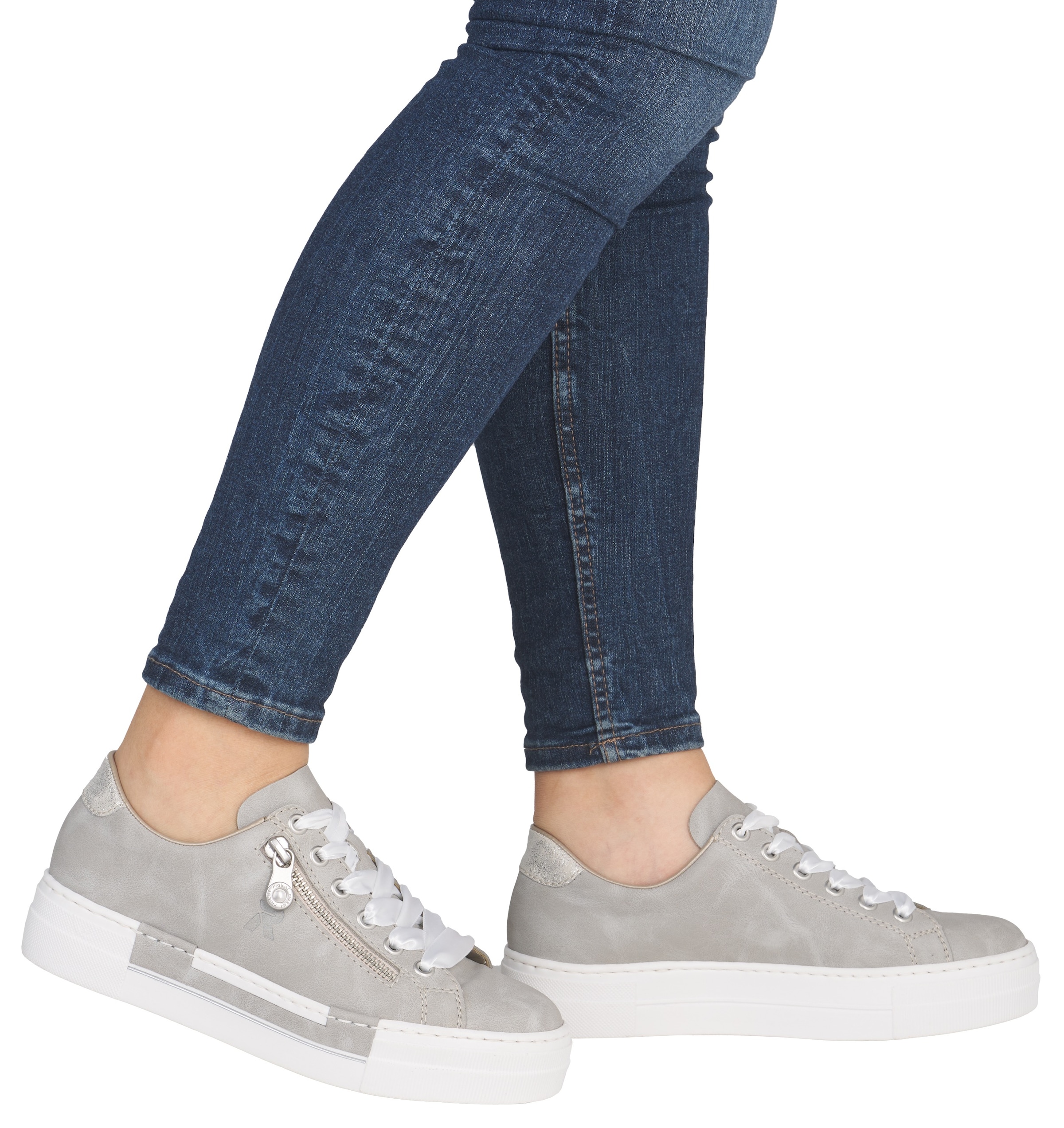 Rieker Baskets à plateforme  mit Zier-Reissverschluss, Freizeitschuh, Halbschuh, Schnürschuh