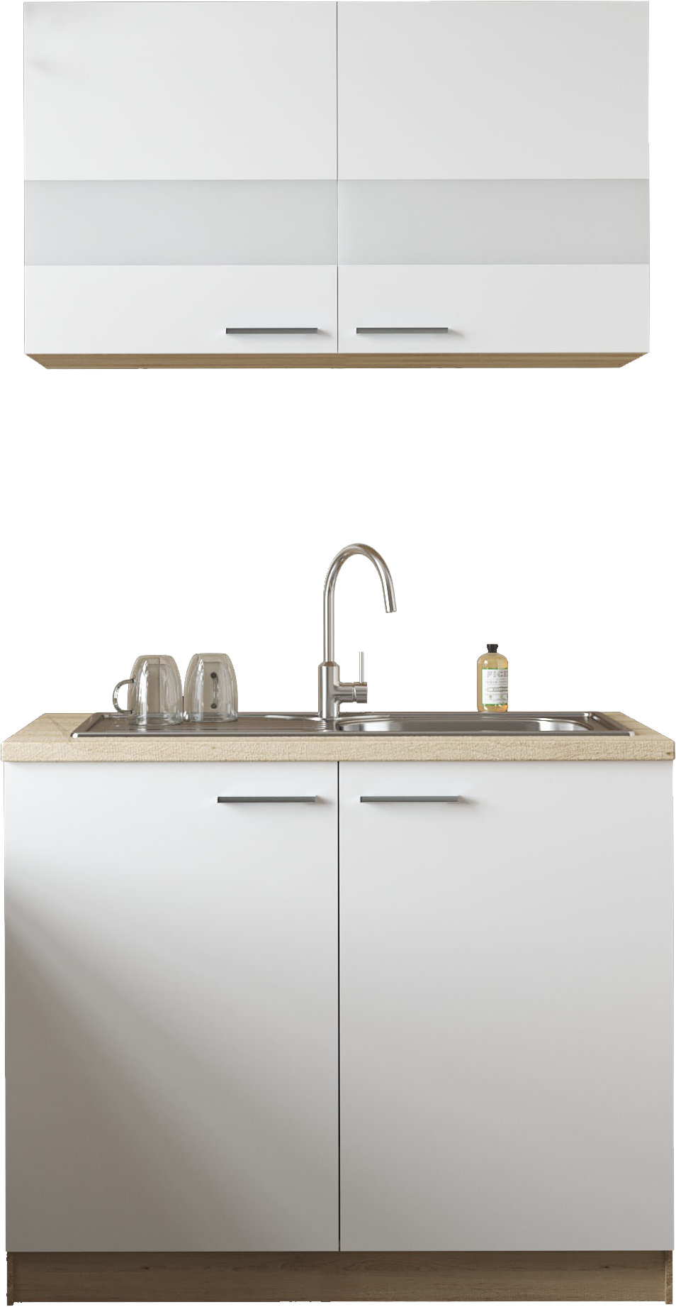 RESPEKTA Pantryküche »Merle« Breite 100 cm, mit Soft-Close Funktion, Edelstahlspüle BALTIMORE