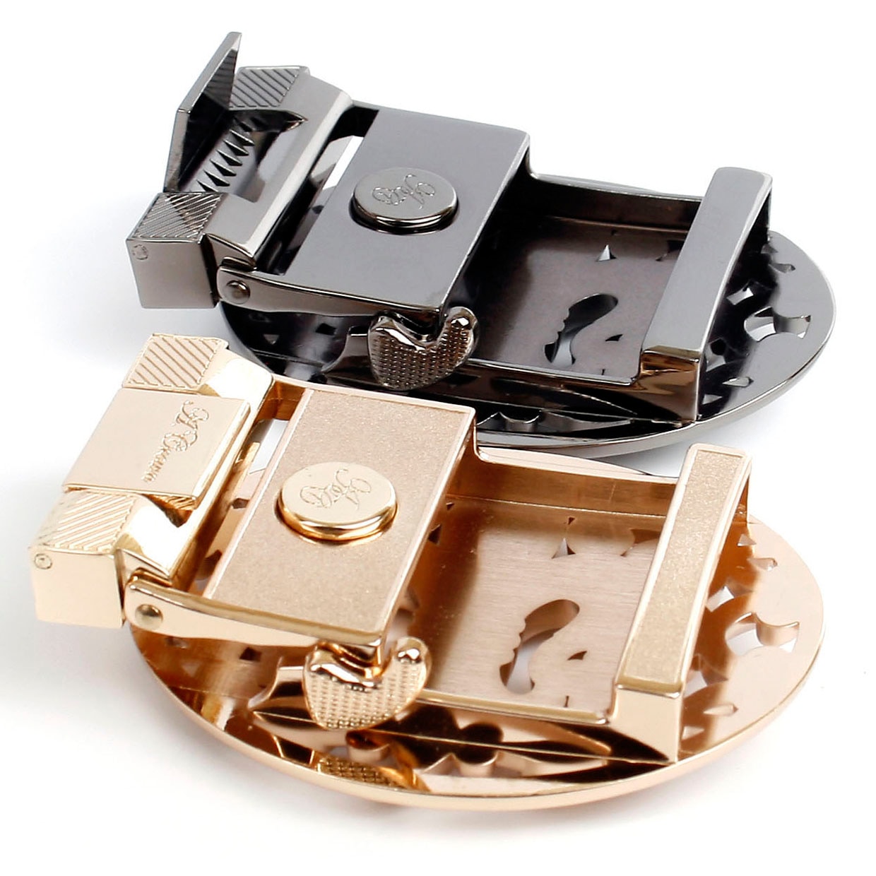 Anthoni Crown Ceinture en cuir in weiss mit Lilien Schliesse