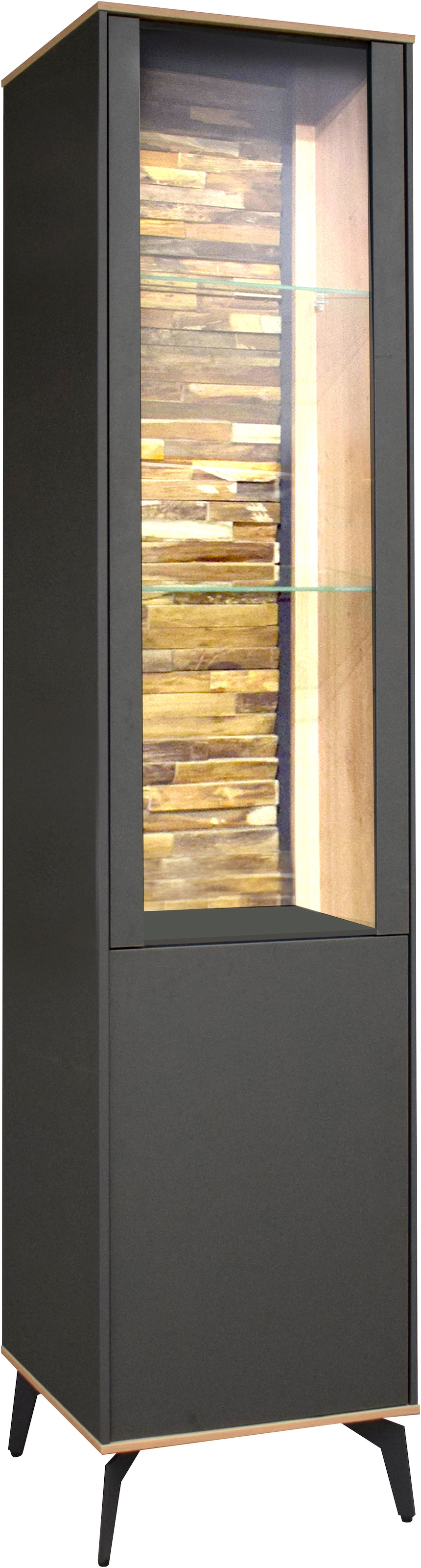 Mäusbacher Vitrine sur pied »Faro« Faro Standvitrine B 43 cm, inkl. Beleuchtung, Push to open, Metallfüsse