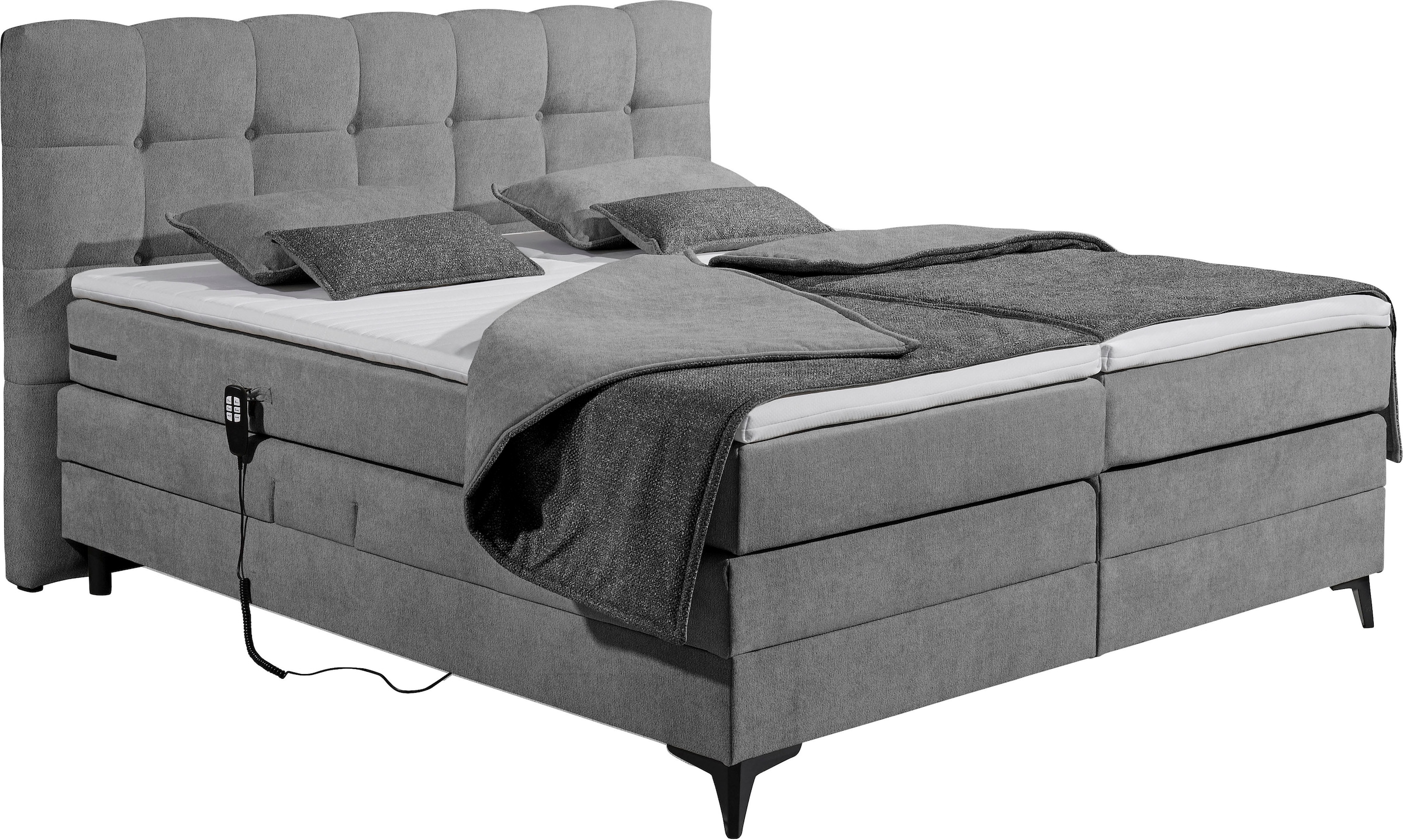 ED EXCITING DESIGN Boxspringbett »Atlas 180x200cm, elektrisch verstellbar« inkl. Topper, 7 Zonen Matratze, elektrisch verstellbar