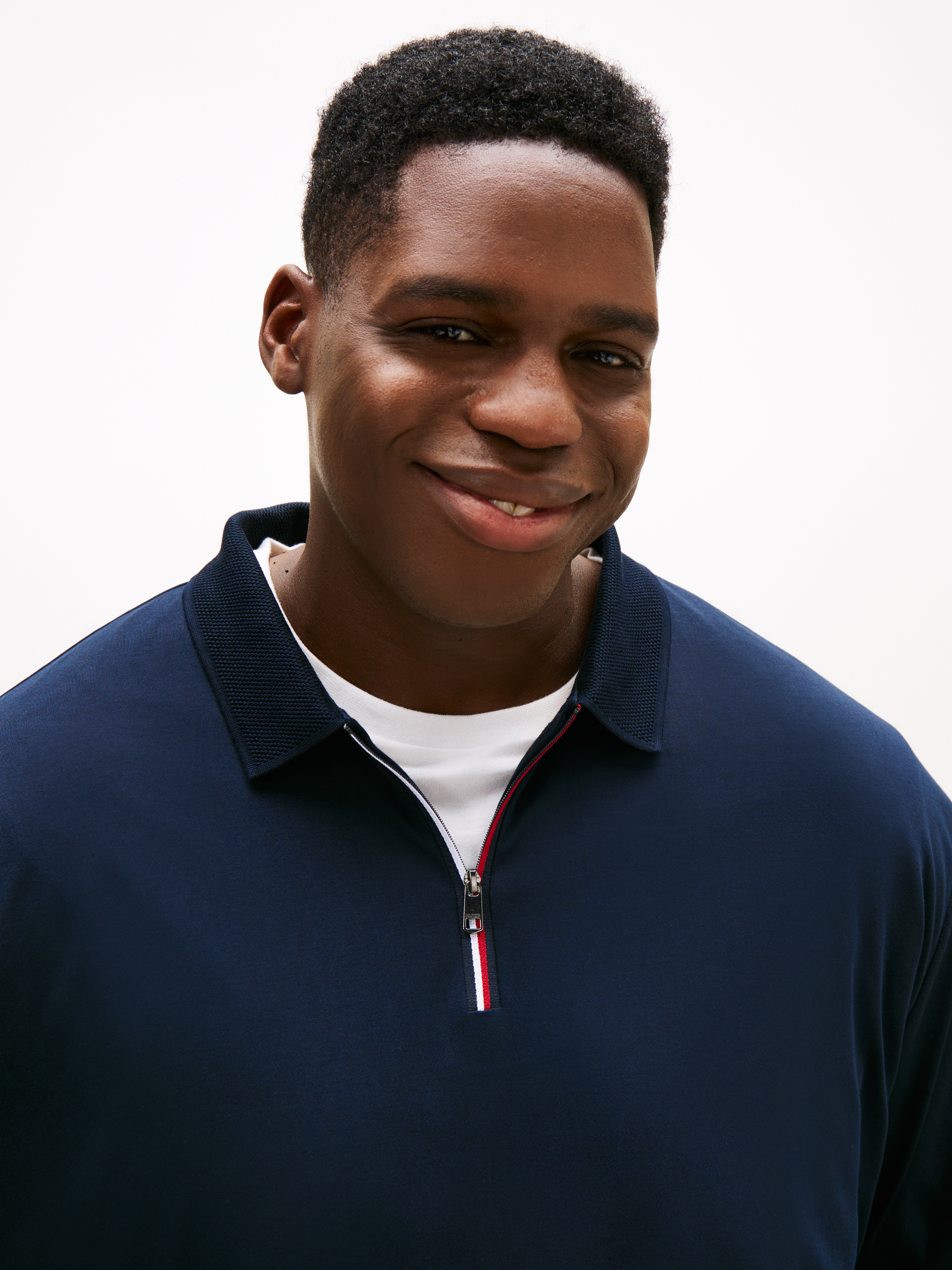 Tommy Hilfiger Big & Tall Langarm-Poloshirt »ZIP INTERLOCK POLO«, Grosse Grössen
