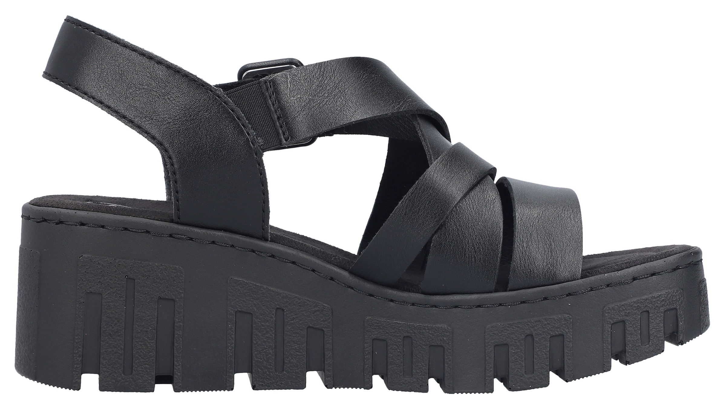 Rieker Sandales à plateforme  chaussure d’été, sandalette compensée avec fermeture velcro
