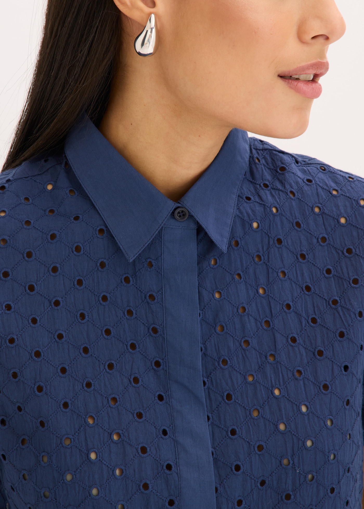 bonprix Blouse à manches longues Style élégant, avec col chemise, coupe régulière, en coton