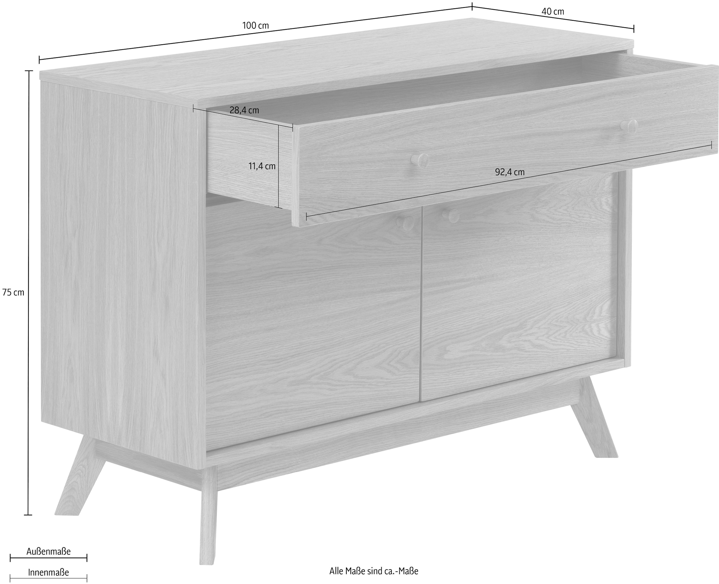 Woodman Sideboard »Bjórgvin« Kommode, Breite 100 cm,  im skandinavischen Design, FSC®