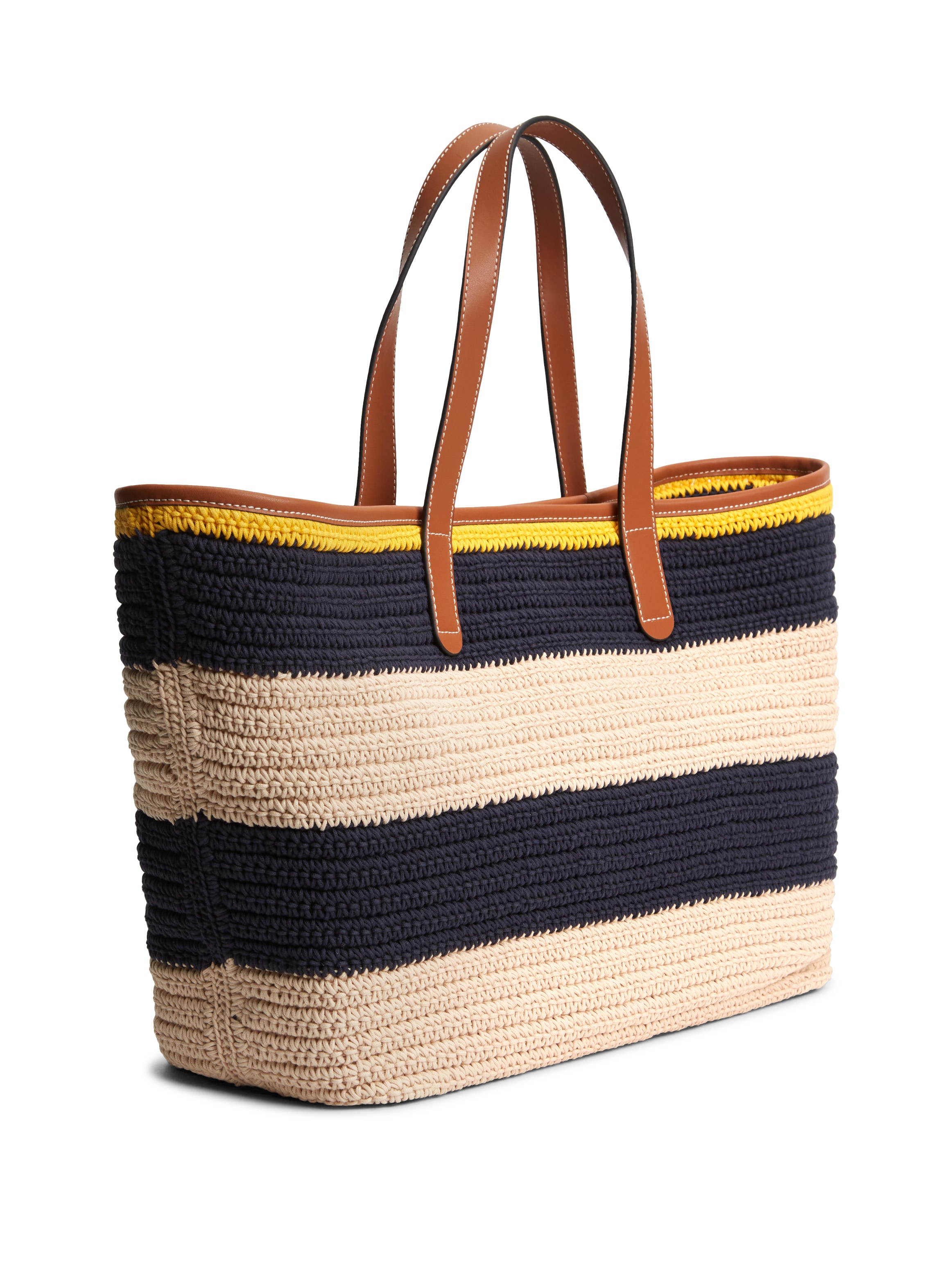 Tommy Hilfiger »TH NAUTICAL TOTE CROCHET STR« Damen Strandtasche mit Streifen und Logoschriftzug