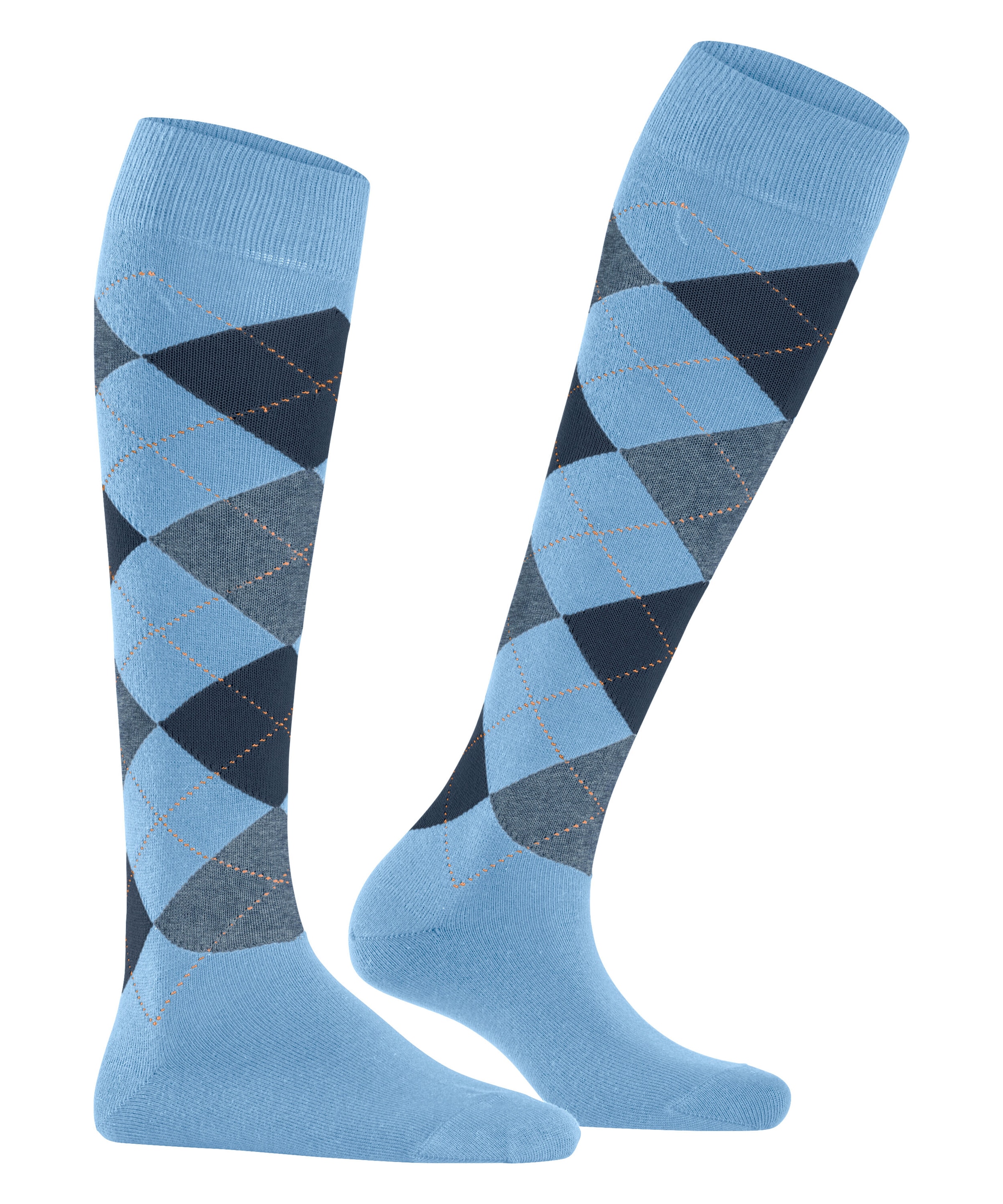 Burlington Mi-bas »Queen« taille unique 36-41, motif argyle, coton peigné
