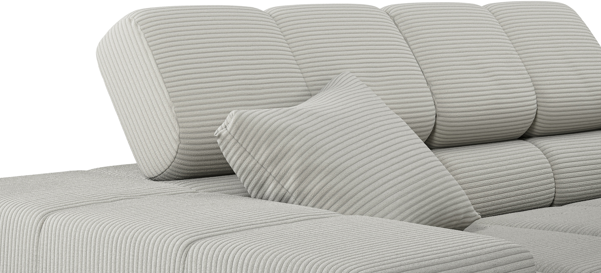 Home affaire Ecksofa »Ancona, Ecksofa,  incl. Kopfteilverstellung, Breite 319 cm, L-Form« wahlweise motorische Sitztiefenverstellung, auch in Cord + Easy Care