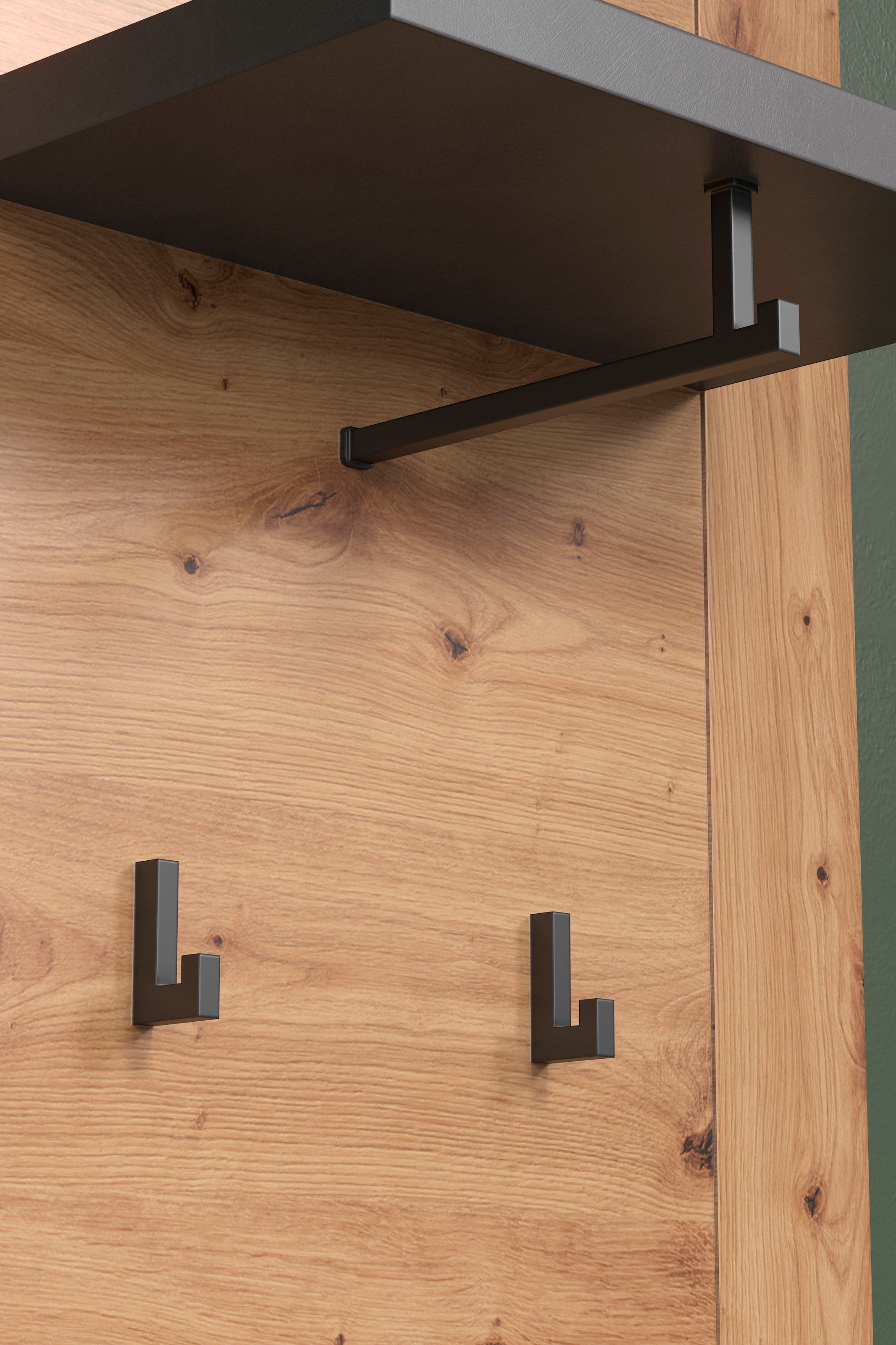 Home affaire Panneau de vestiaire »Ambres« Garderobenpaneel mit Ablage & Haken - (B/T/H) 62/26/199 cm