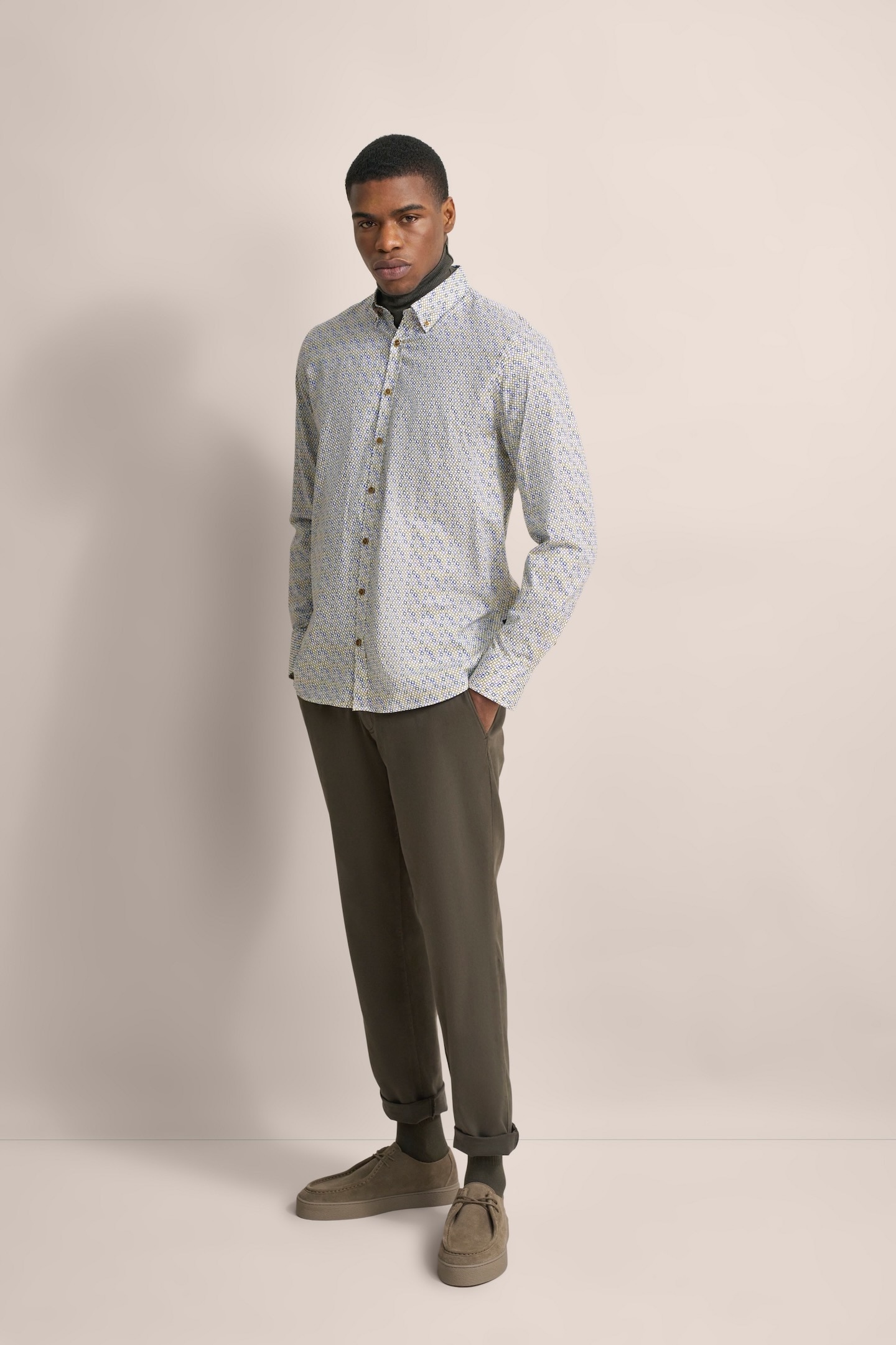 bugatti Chemise à manches longues mit Button-Down-Kragen