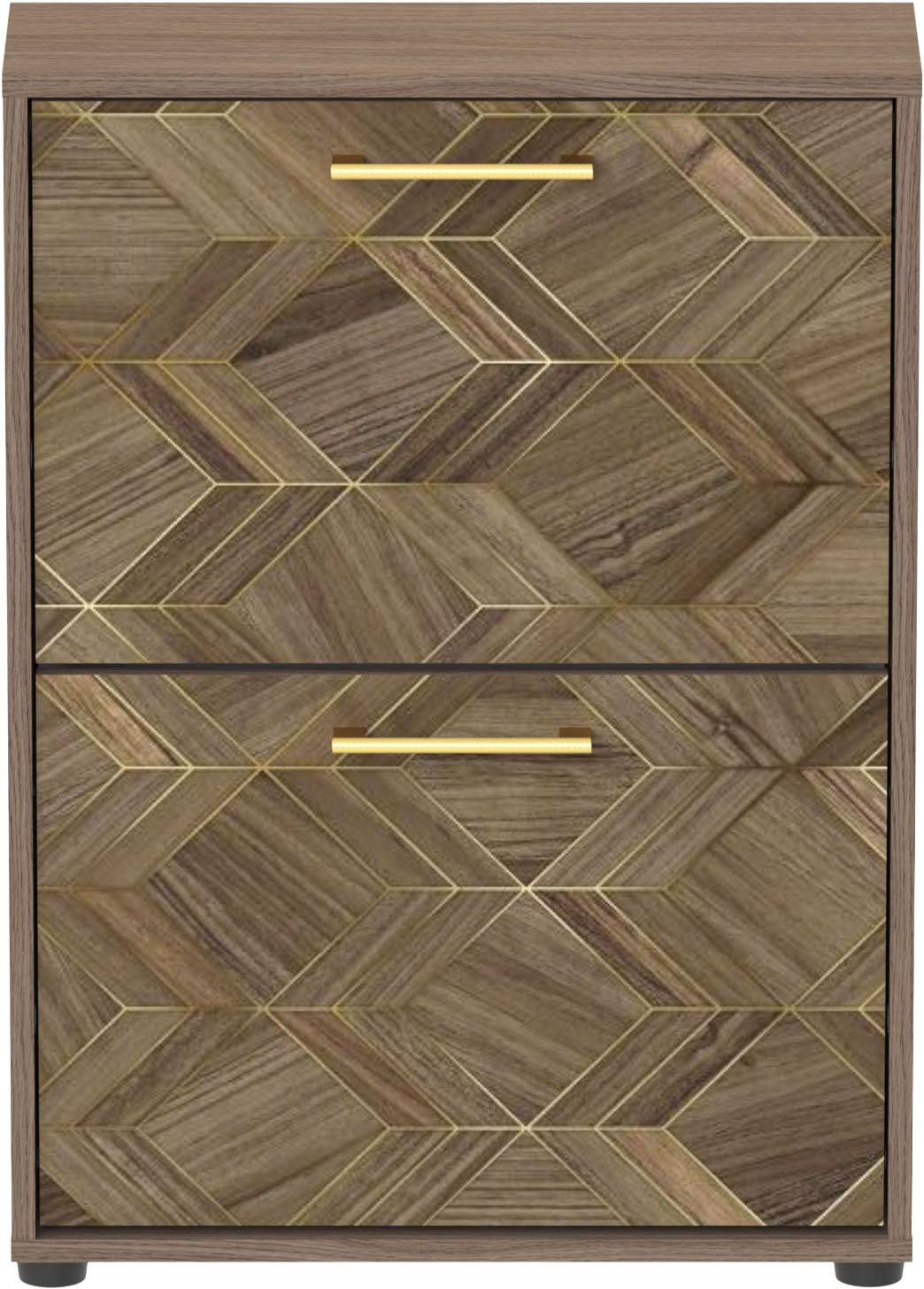Schildmeyer Basculeur de chaussures »Glenn, Art-Déco Design mit eleganten Goldakzenten, Made in Germany« 1 cuis tlg. Design Art déco en noyer avec des accents dorés élégants, fabriqué en Allemagne
