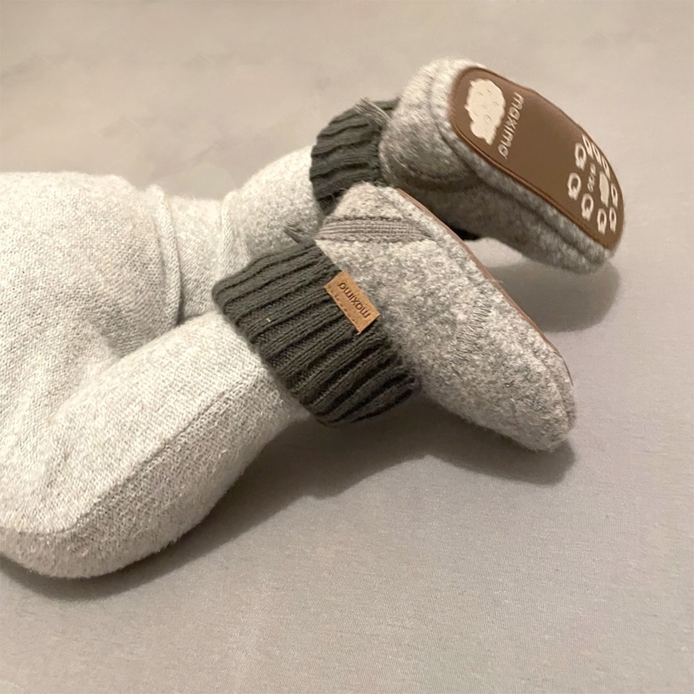 MAXIMO Hüttenschuhe  Wolle, Anti-Rutsch-Sohle, Strickbündchen