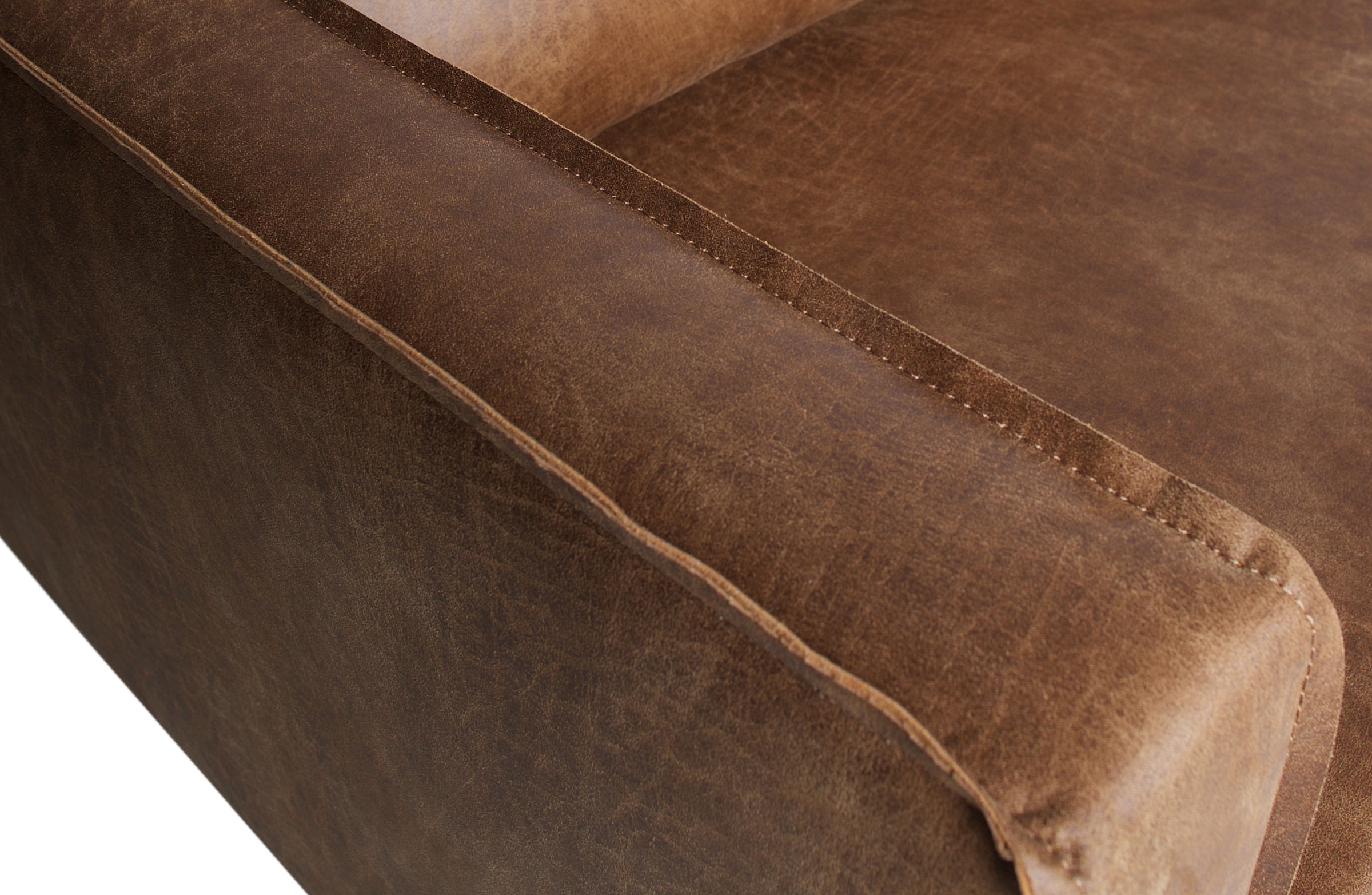 WOOOD Fauteuil lounge »Rodeo Recycling-Lederfaser-Verbundstoff, H 85 x B 105 x T 86 cm« capacité de charge 120 kg, bonne résistance à l'usure, suspension en zigzag