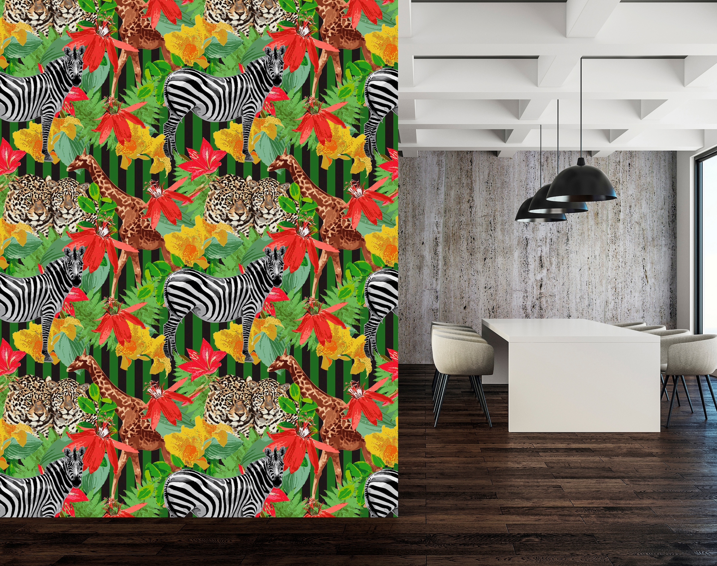 queence Vinyltapete »Malin« Motiv | bedruckt | botanisch | floral | gemustert | natürlich glatt 90x250cm, selbstklebend, kinderleichte Anbringung, , Sticker