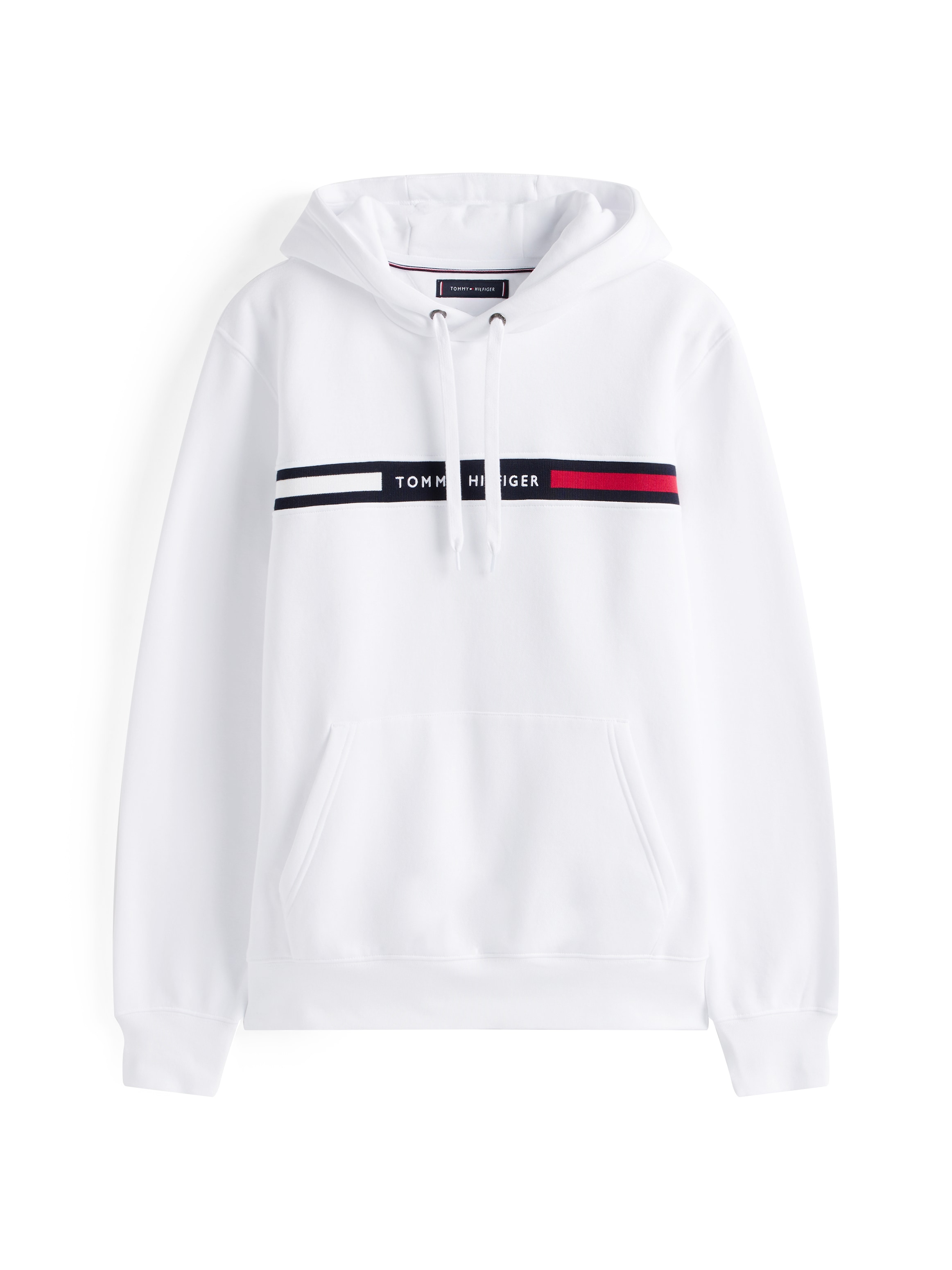 Tommy Hilfiger Sweat à capuche »HILFIGER CHEST INSERT HOODY mit Kapuze und Logoschriftzug«, unifarben, casual, regular fit, Baumwollmix, Kapuze
