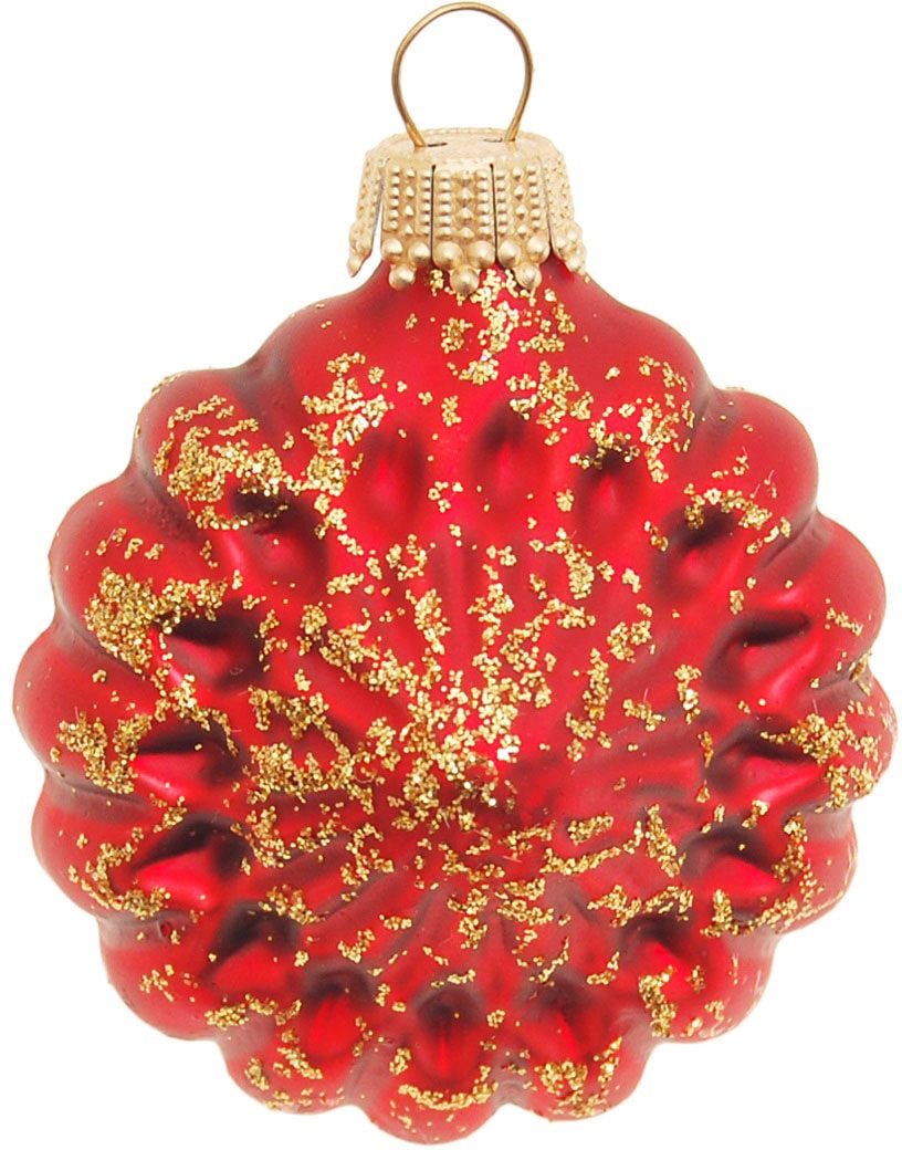 Krebs Glas Lauscha Décorations pour l'arbre de Noël »Glaskugelformen, Breite ca. 5 cm« décoration de Noël rouge, boules de Noël en verre, boule de sapin
