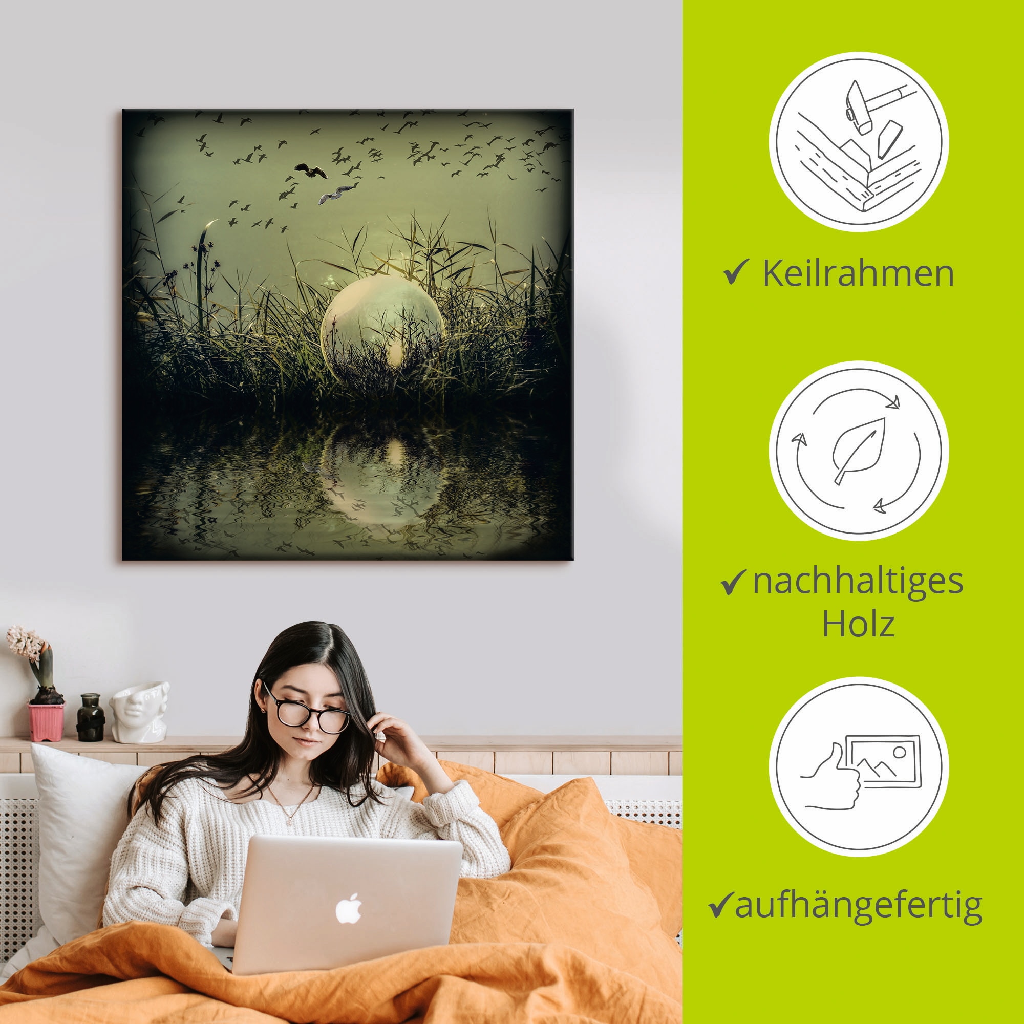 Artland Fresque murale »In der Glaskugel - Mystische Au« 1 cuis tlg. als Alubild, Leinwandbild in verschied. Grössen