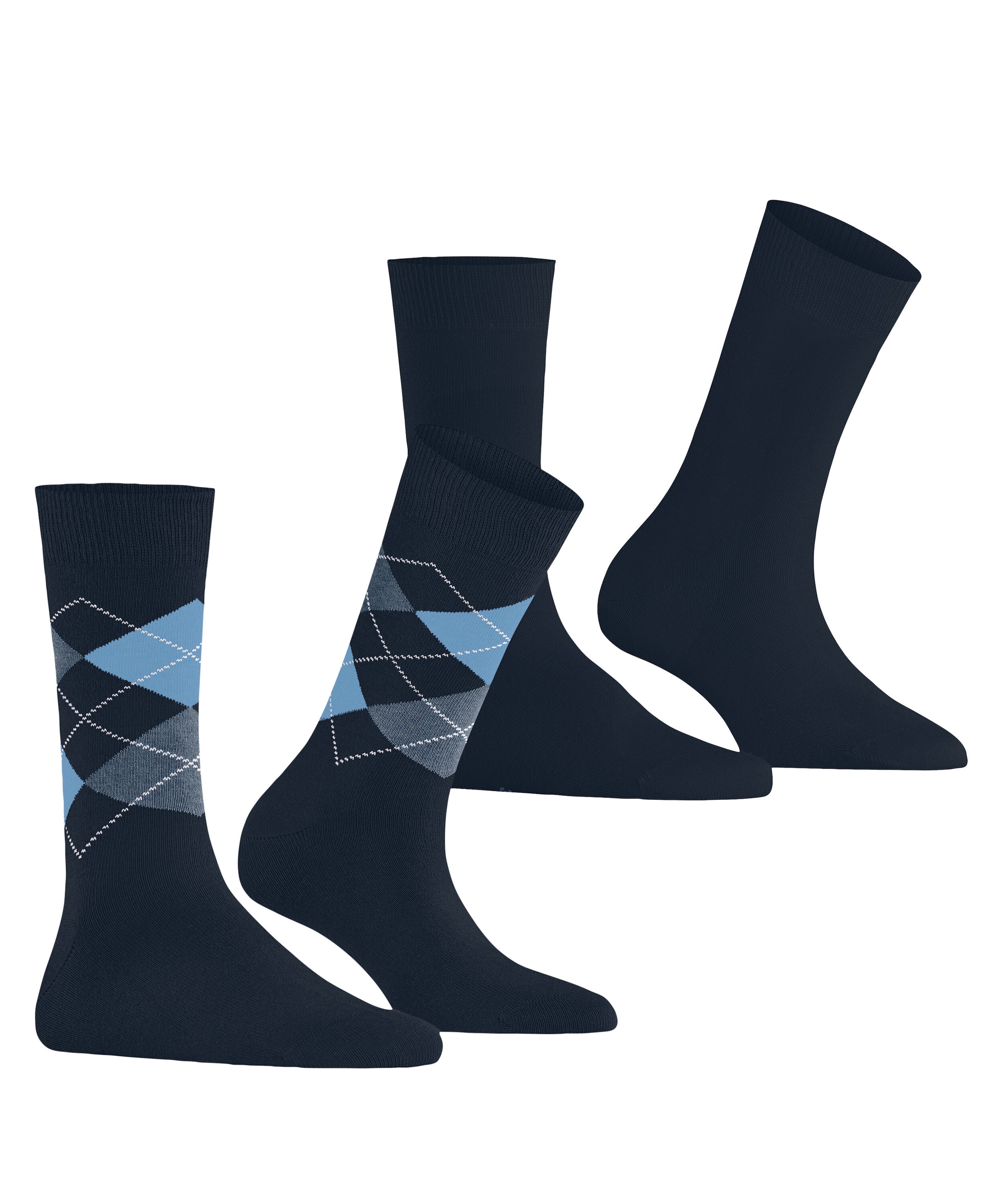 Burlington Chaussettes »Everyday Mix« 2 paires,  taille unique 36-41, uni et motif argyle
