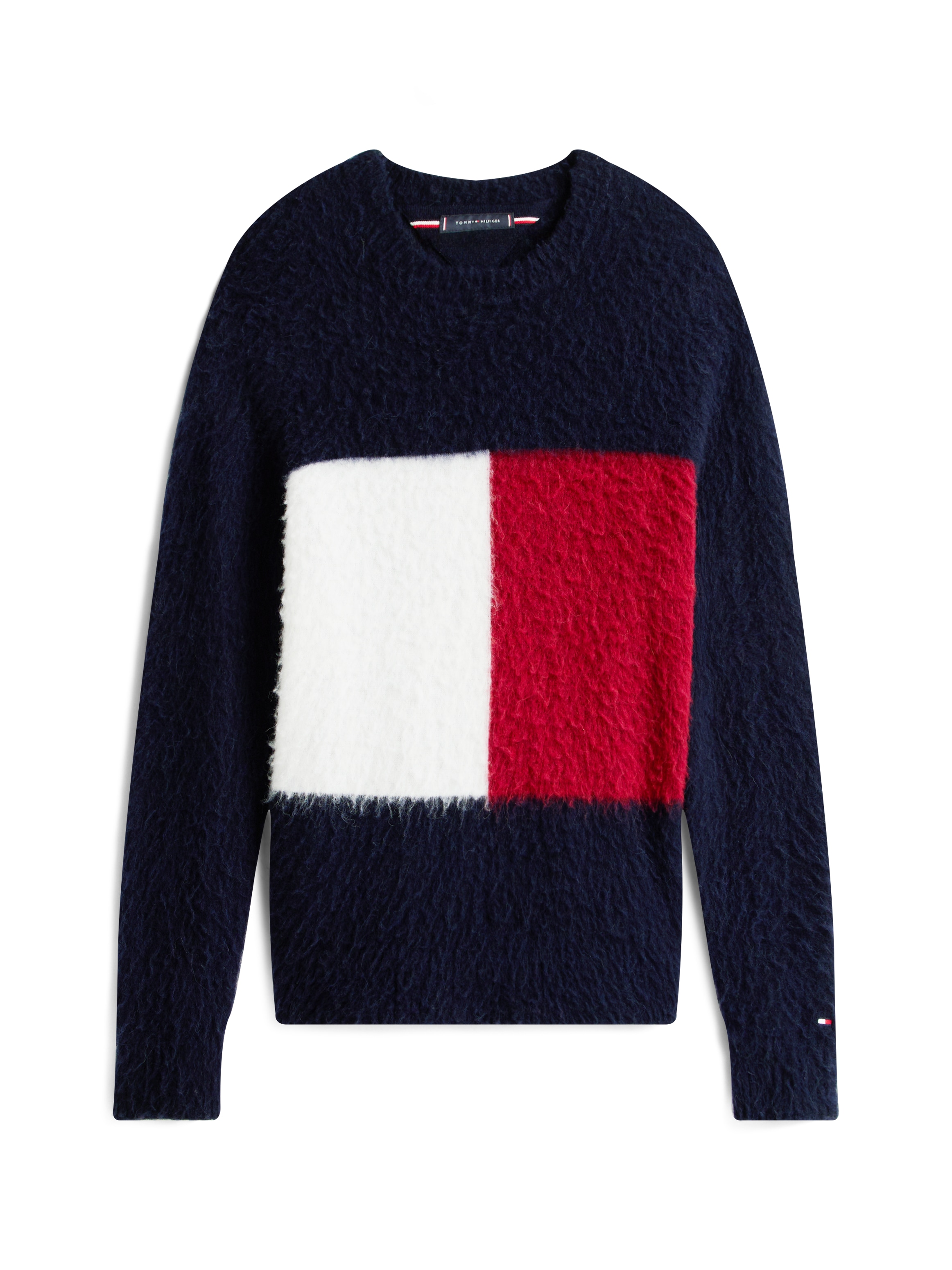 Tommy Hilfiger Pull en tricot »ALPACA BLEND BIG FLAG CREW NECK« Regular fit