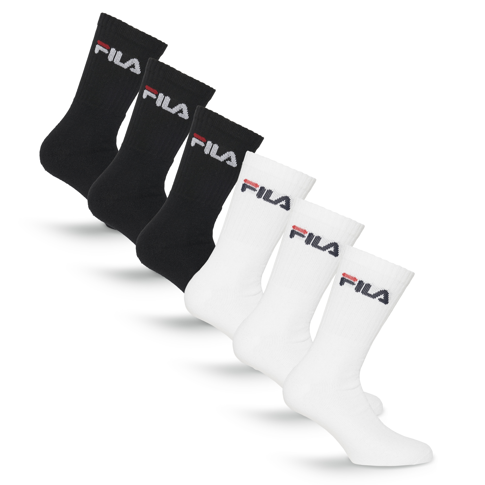 Fila Tennissocken »UNISEX CREW TENNIS FULL TERRY SOCKS« 6 Paar,  Sportsocken, flache Zehennaht