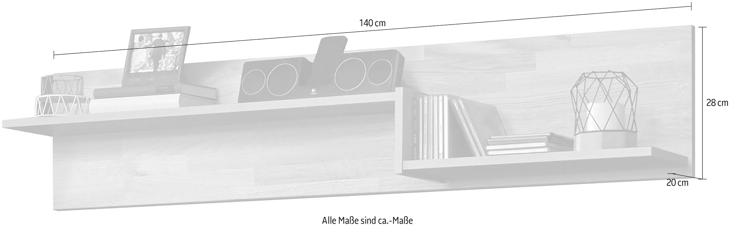 Home affaire Wandregal Breite 140 cm, teilmassiv, FSC®-zertifiziert