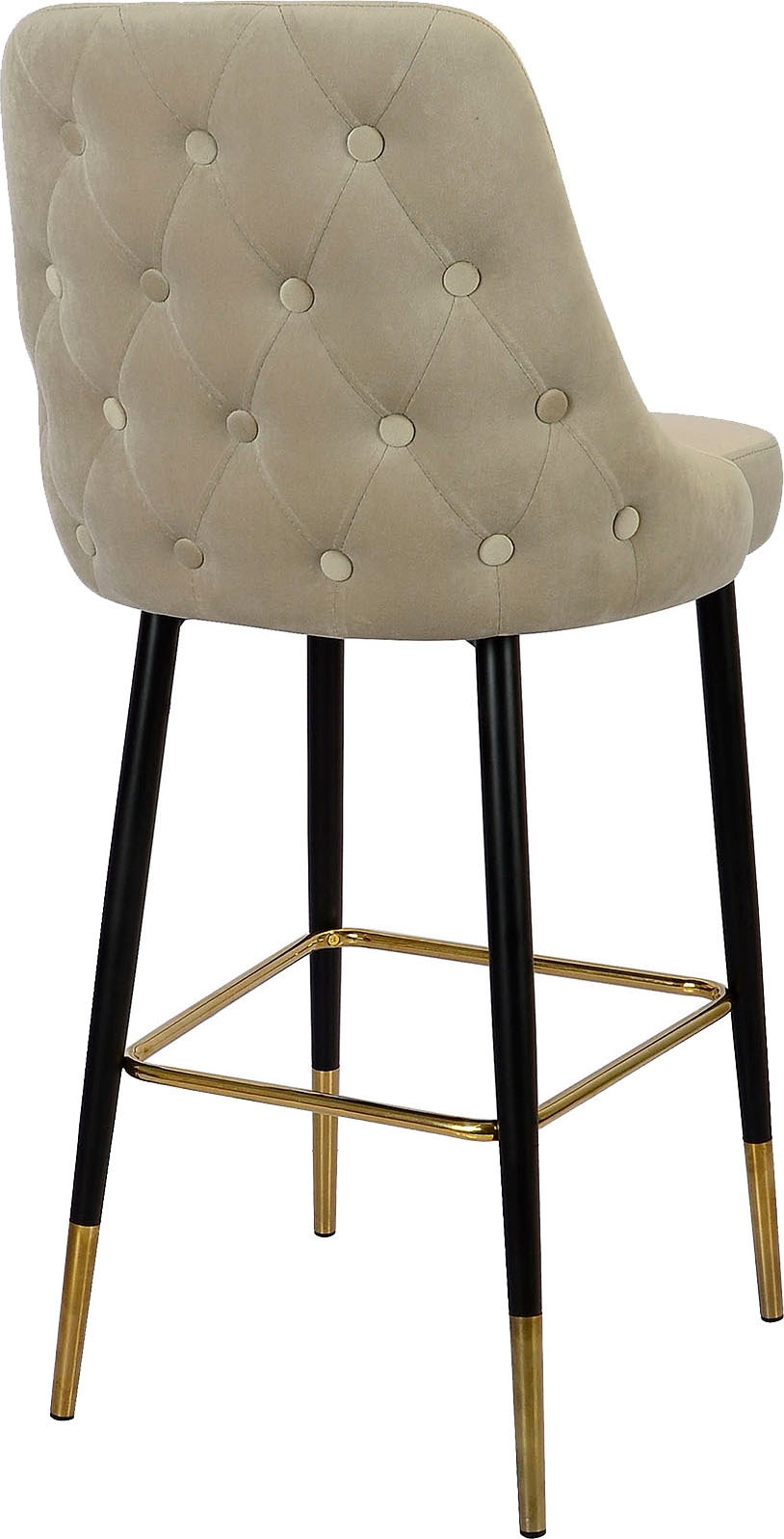 Kayoom Chaise haute »Barstuhl Moonlight 125, gesteppte Rückenlehne, Stuhlbeine aus Eisen« () 1 cuismit Fussstütze, gesteppte Rückenlehne, 2-farbig elegantes Gestell