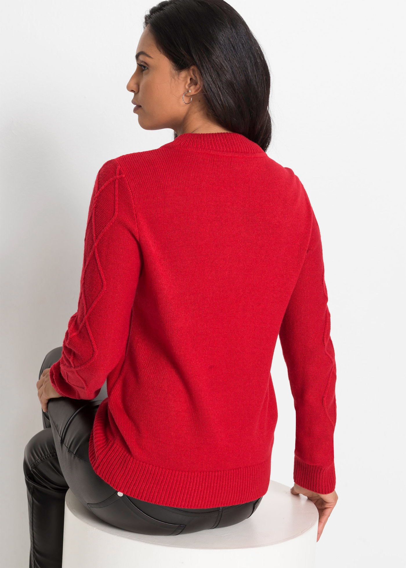 bonprix Troyer aus Polyacryl, mit Reissverschluss, überschnittene Schulter