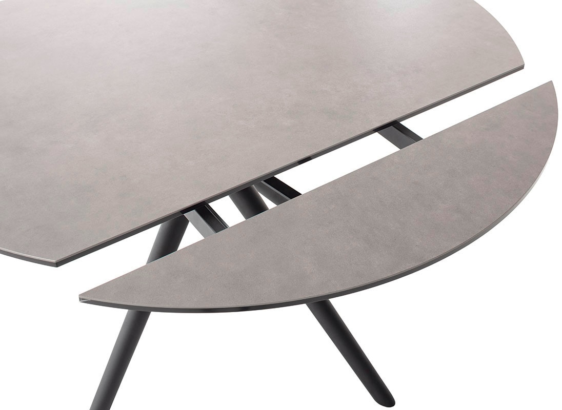 MCA furniture Table de salle à manger »RUBIKON Vierfusstisch 90-135 cm« Einzelstück,  Keramik, Metall, Längsseitenauszug, ausziehbar, 13 mm