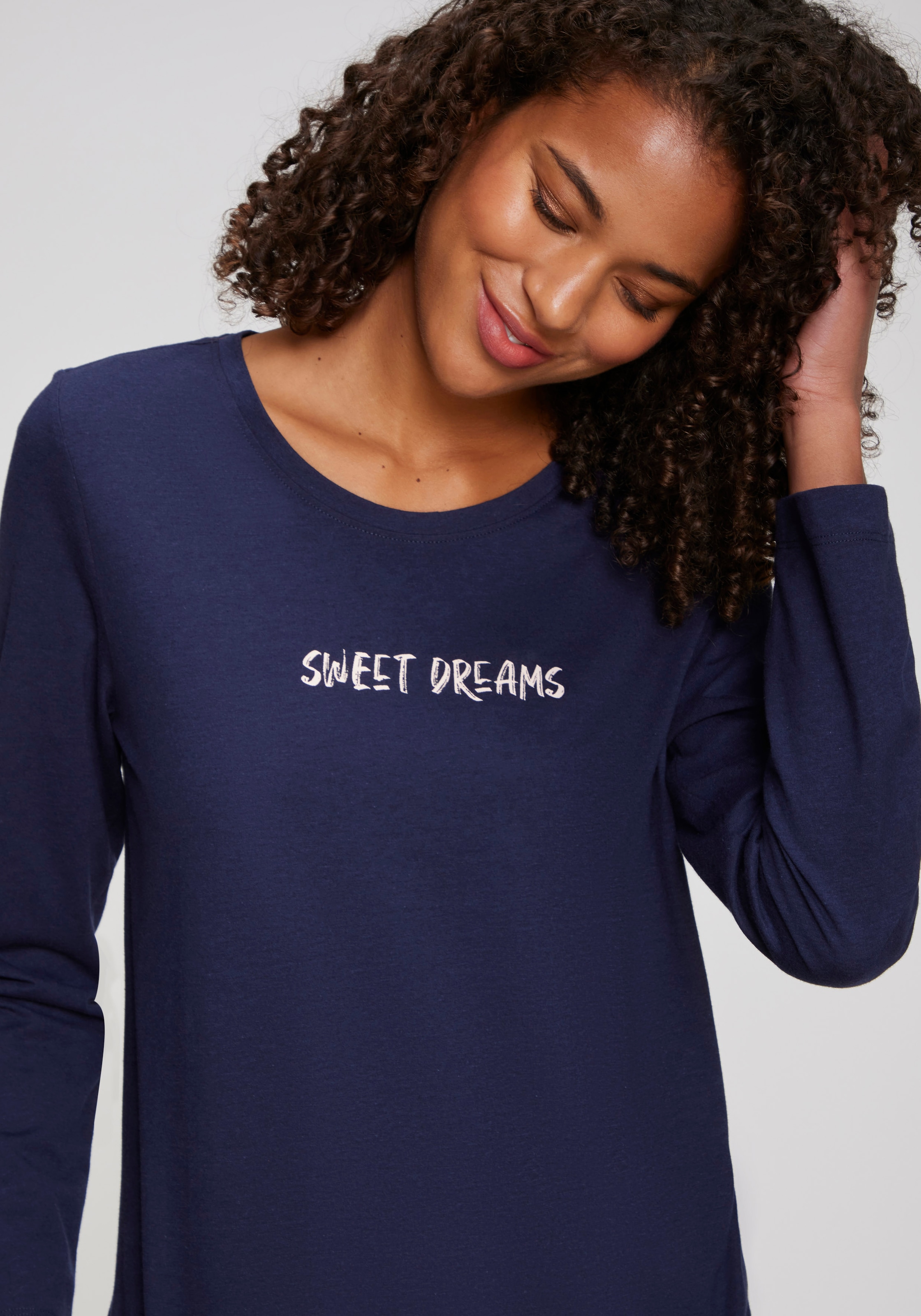 s.Oliver Pyjamaoberteil Mit kleinem Frontprint