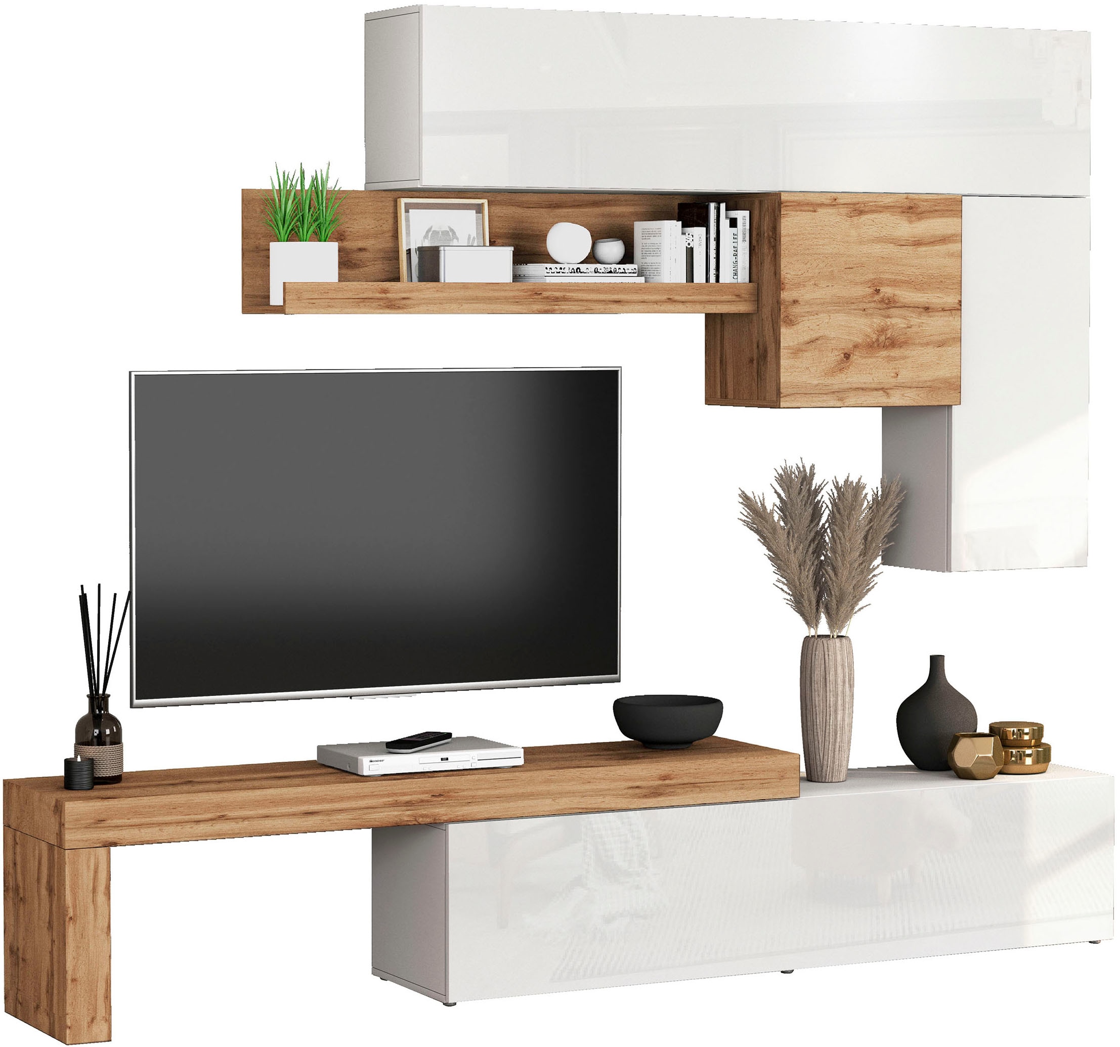 GOODproduct Meuble mural »Chronos Wohnwand, Medienwand, 5-er set« Set, 5 cuis tlg.