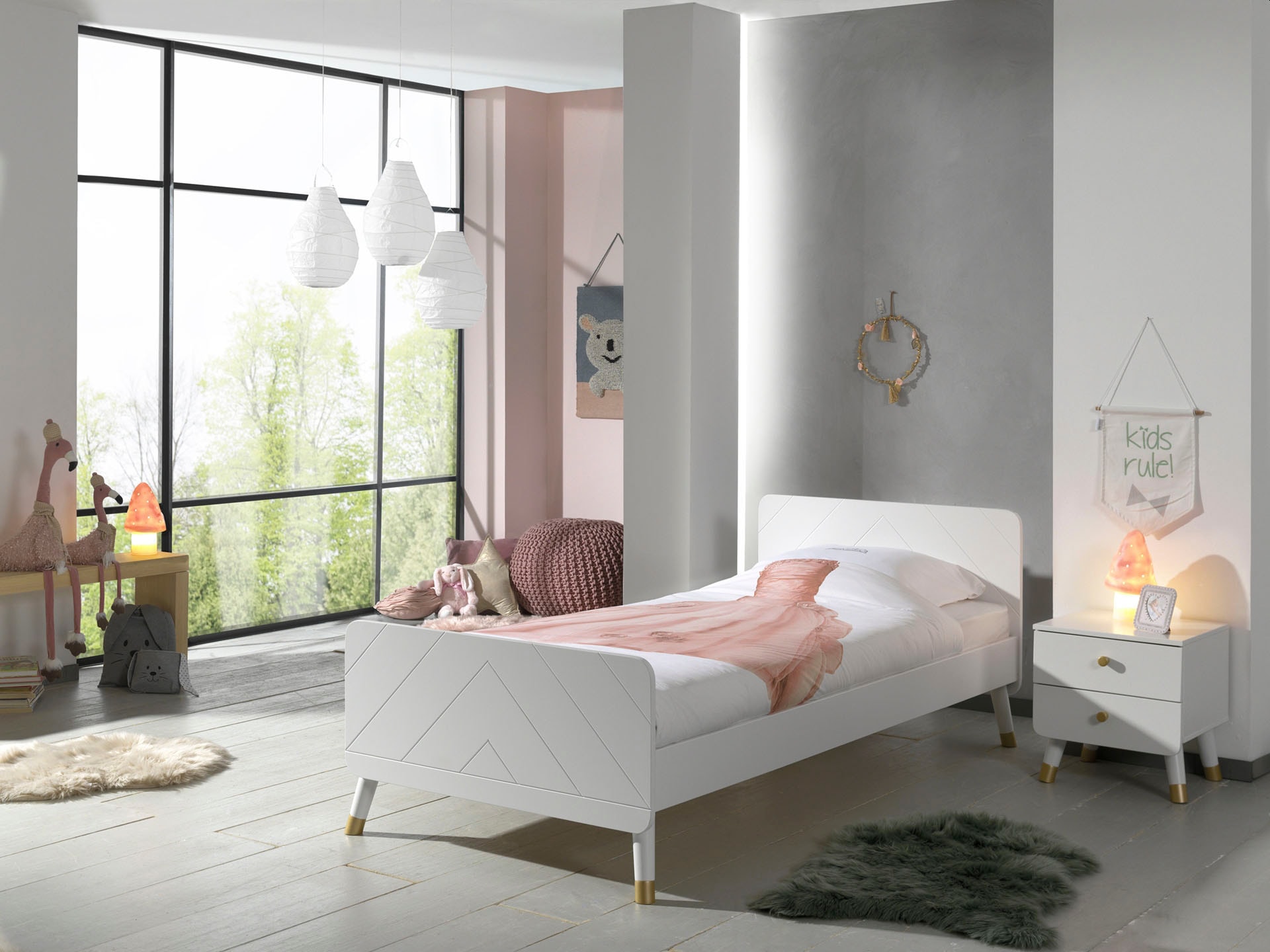 Vipack Set de chambre d'adolescent »Billy« Ensemble, Lit, table de nuit, 2 cuis tlg.