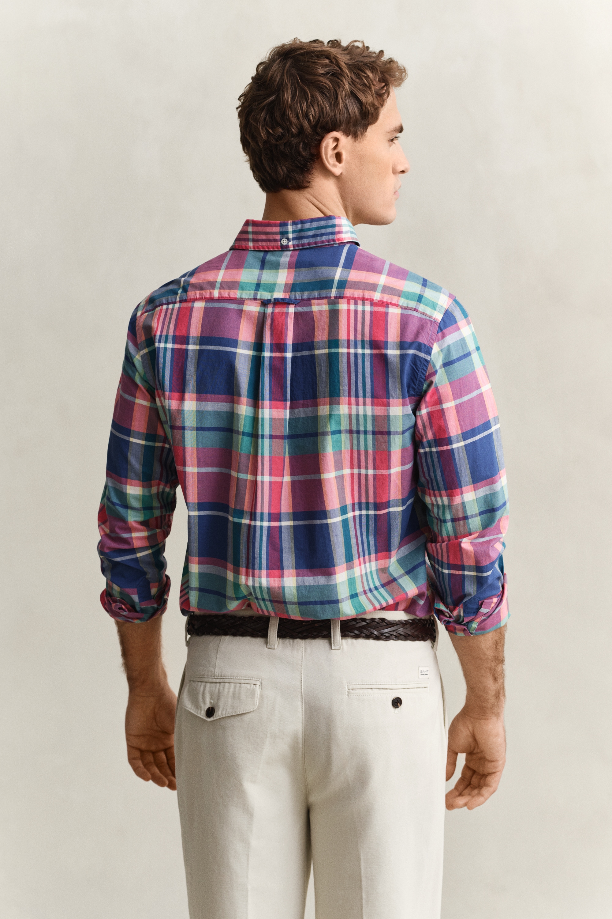 Gant Chemise à manches longues »REGULAR INDIAN MADRAS CHECK« coupe regular fit avec col boutonné