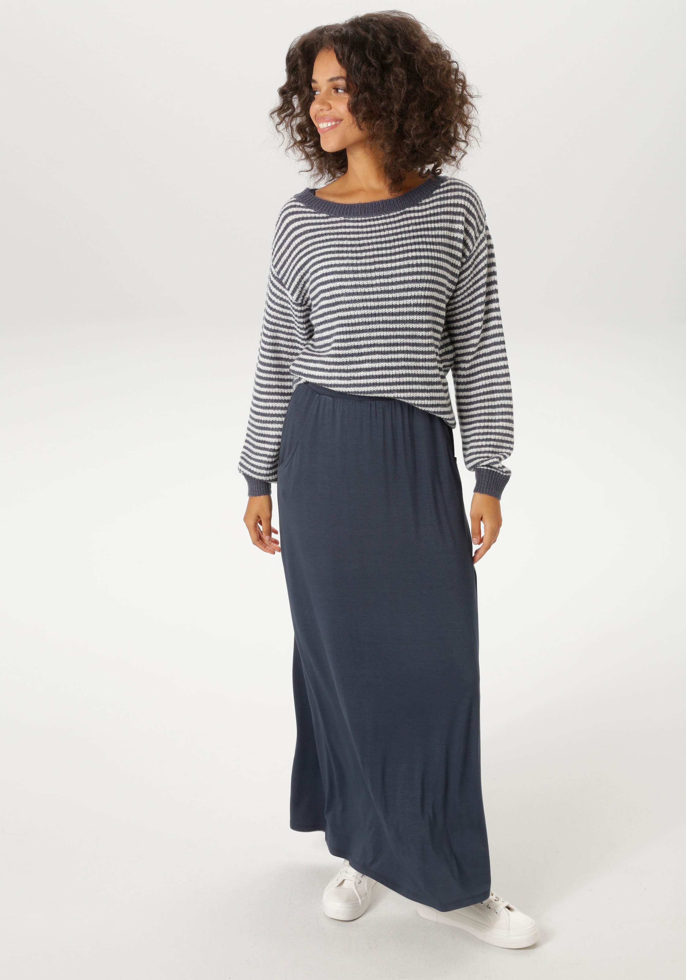 Aniston CASUAL Strickpullover im maritimen Ringel-Dessin - NEUE KOLLEKTION