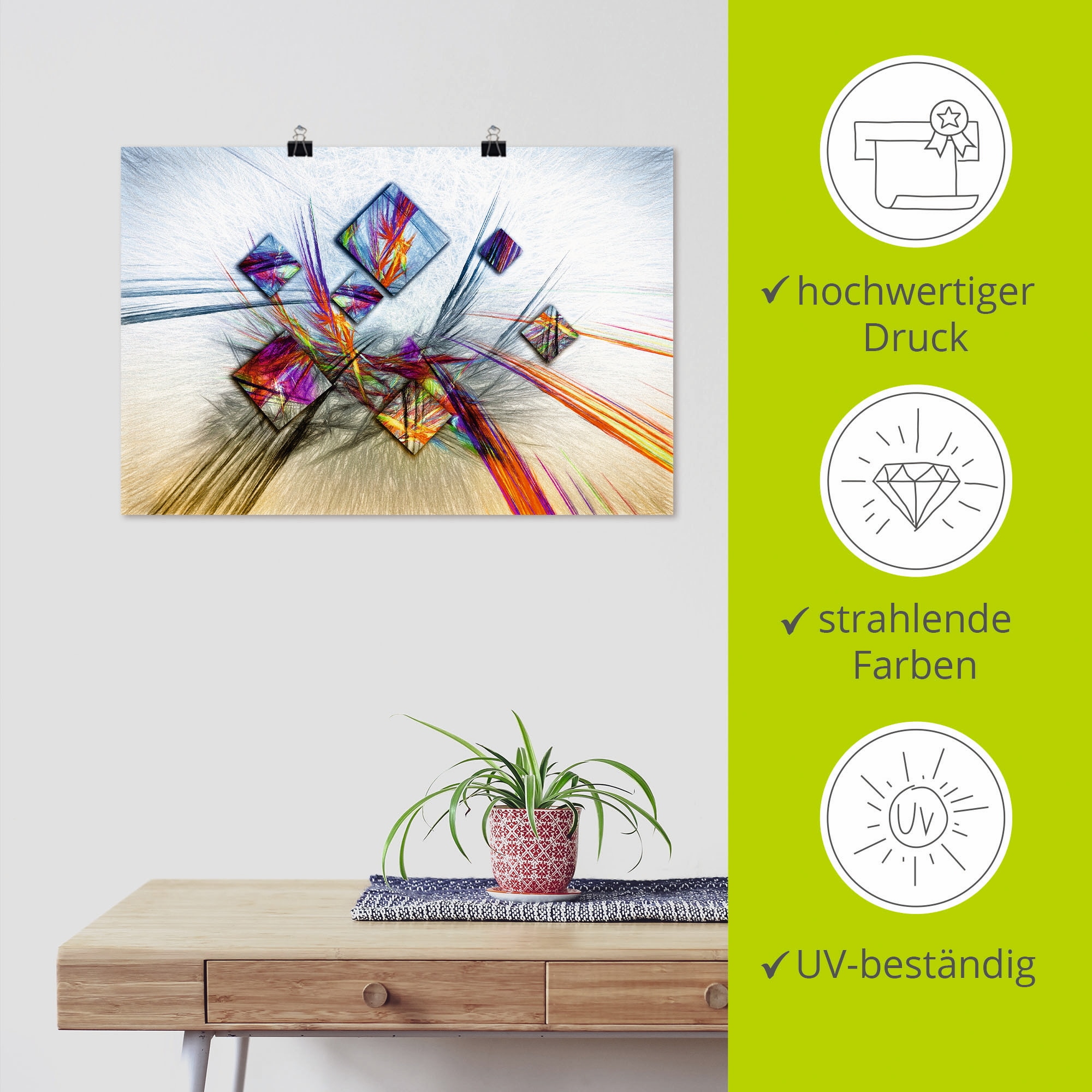 Artland Fresque murale »Digitale abstrakte Malerei« 1 cuis tlg. als Leinwandbild, Poster in verschied. Grössen