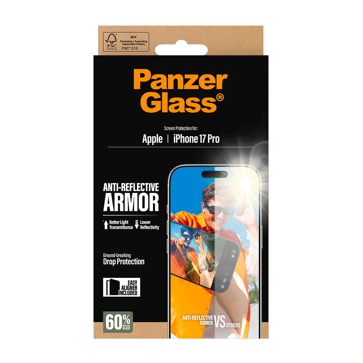 CARE by PanzerGlass Displayschutzglas »Anti-Reflective Armor Screen Protector« für Apple iPhone 17 Pro Displayschutzfolie, Schutzfolie, Bildschirmschutz, kratz- & stossfest