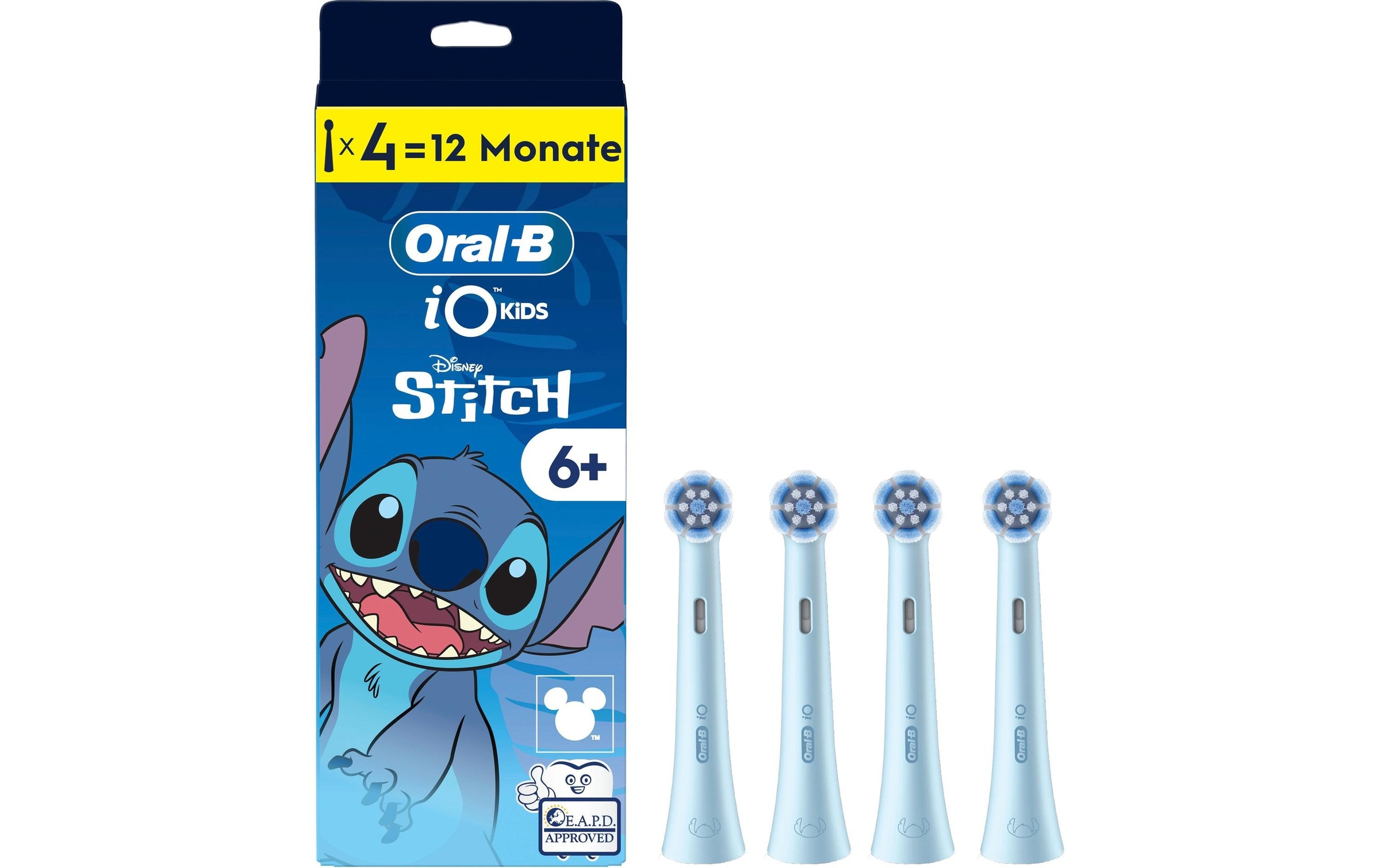 Oral-B Aufsteckbürsten »iO Kids 6+ Disney Stitch« Sanft zu wackeligen Zähnen & Zahnfleisch, ab 6 Jahren
