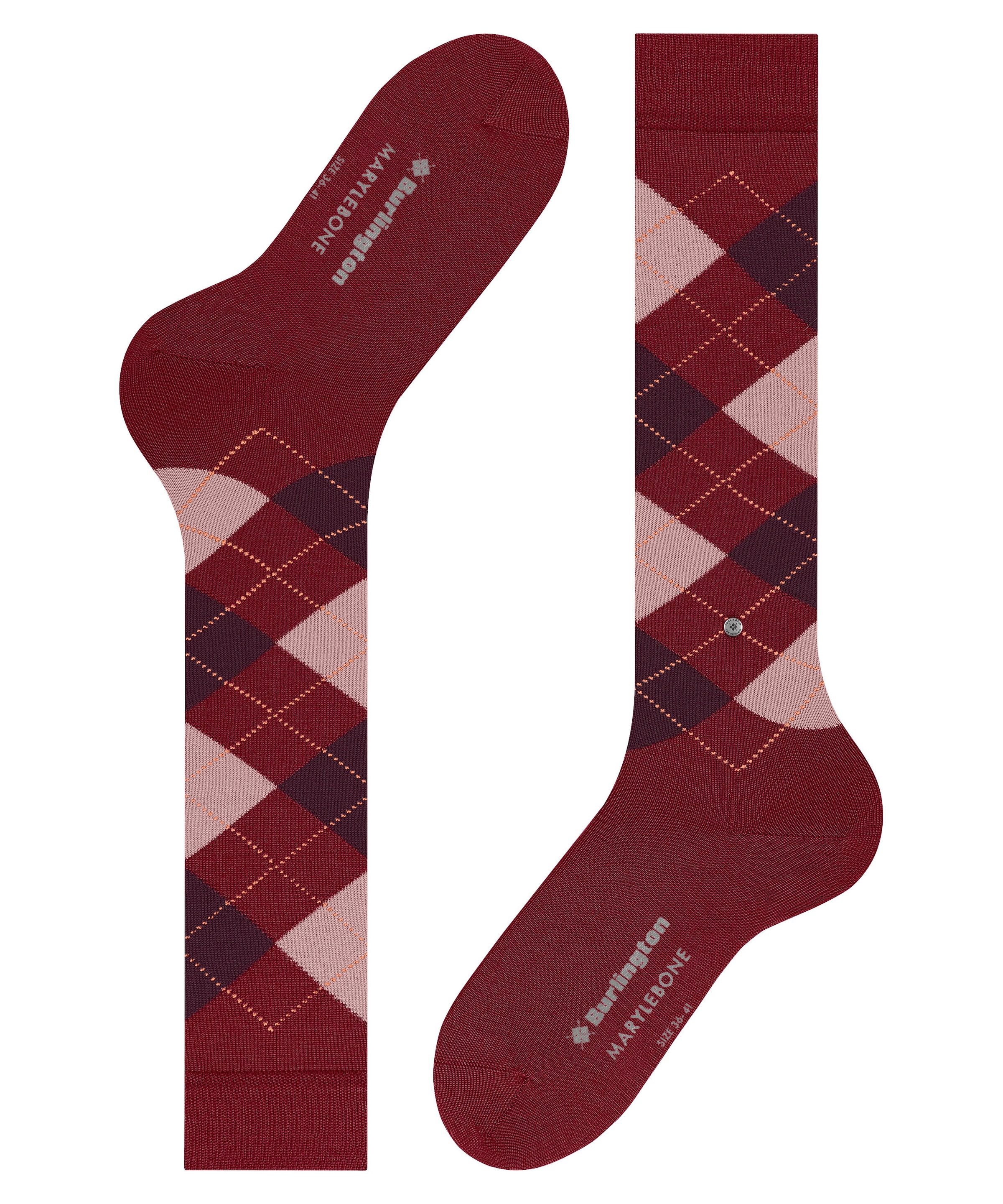 Burlington Mi-bas »Marylebone« taille unique 36-41, mélange laine chaud, motif argyle
