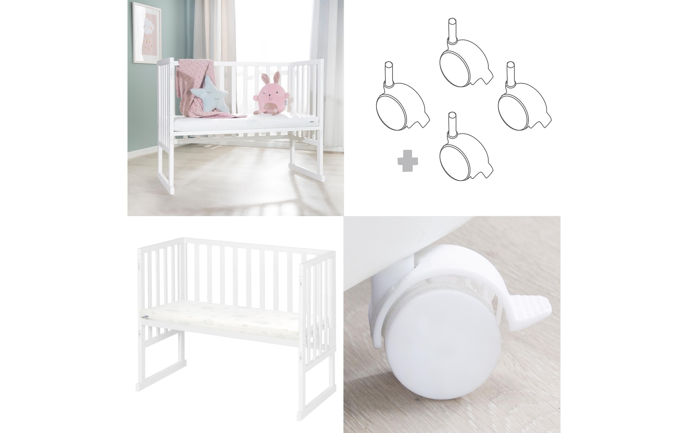roba® Babybett »roba Stubenbett 3 in 1, Holz«