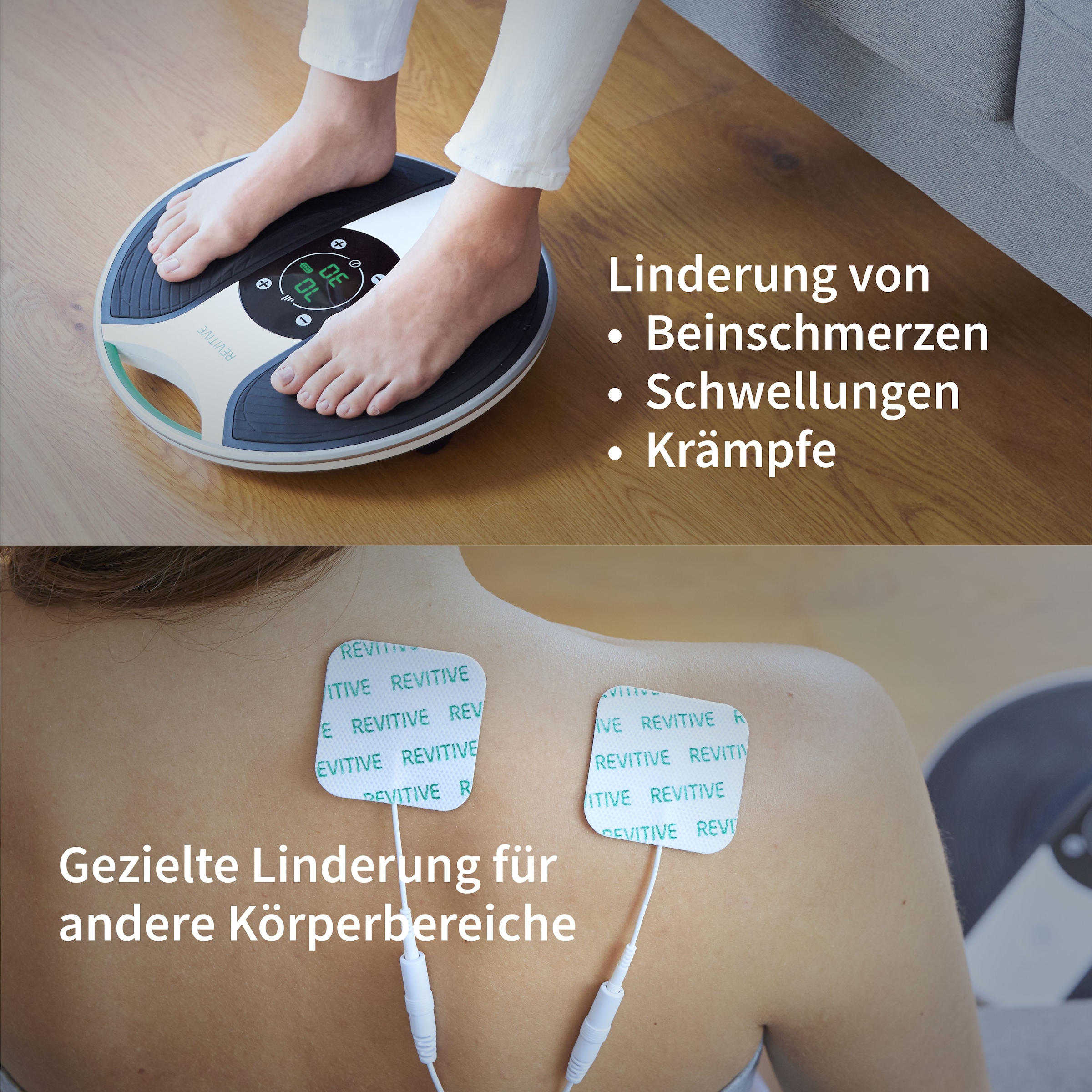 REVITIVE EMS-Fussmassage-Gerät »Medic Plus Knie Durchblutungs-Stimulator« Lindert Beschwerden, schlechte Durchblutung, Schwellungen, Krämpfe